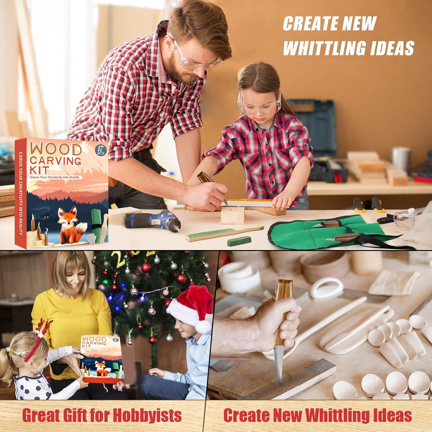 Kit de Tallado en Madera K Kernowo 17PCS con Herramientas y Guantes