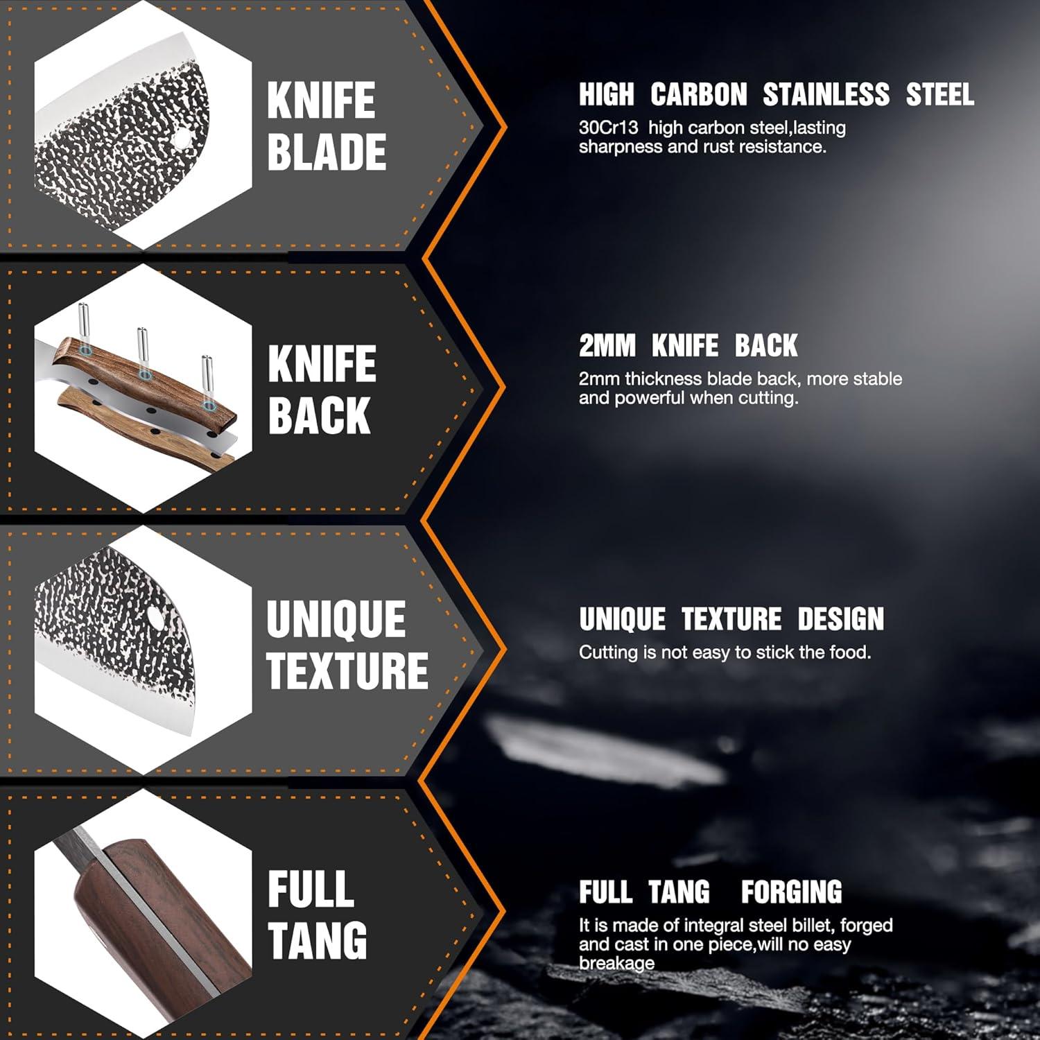 Cuchillo Cleaver Chino TJ POP 15.7 cm Acero Inoxidable