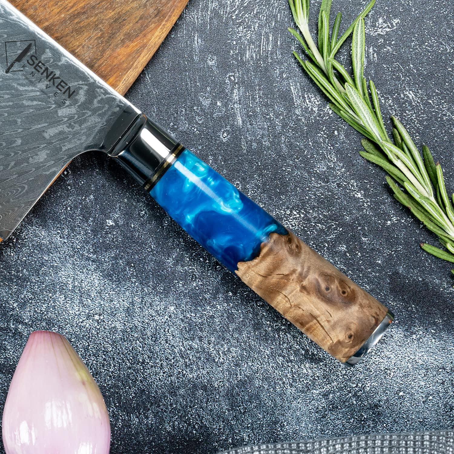 Cuchillo Cleaver Senken Tsunami 19.05 cm Acero Damasco VG10