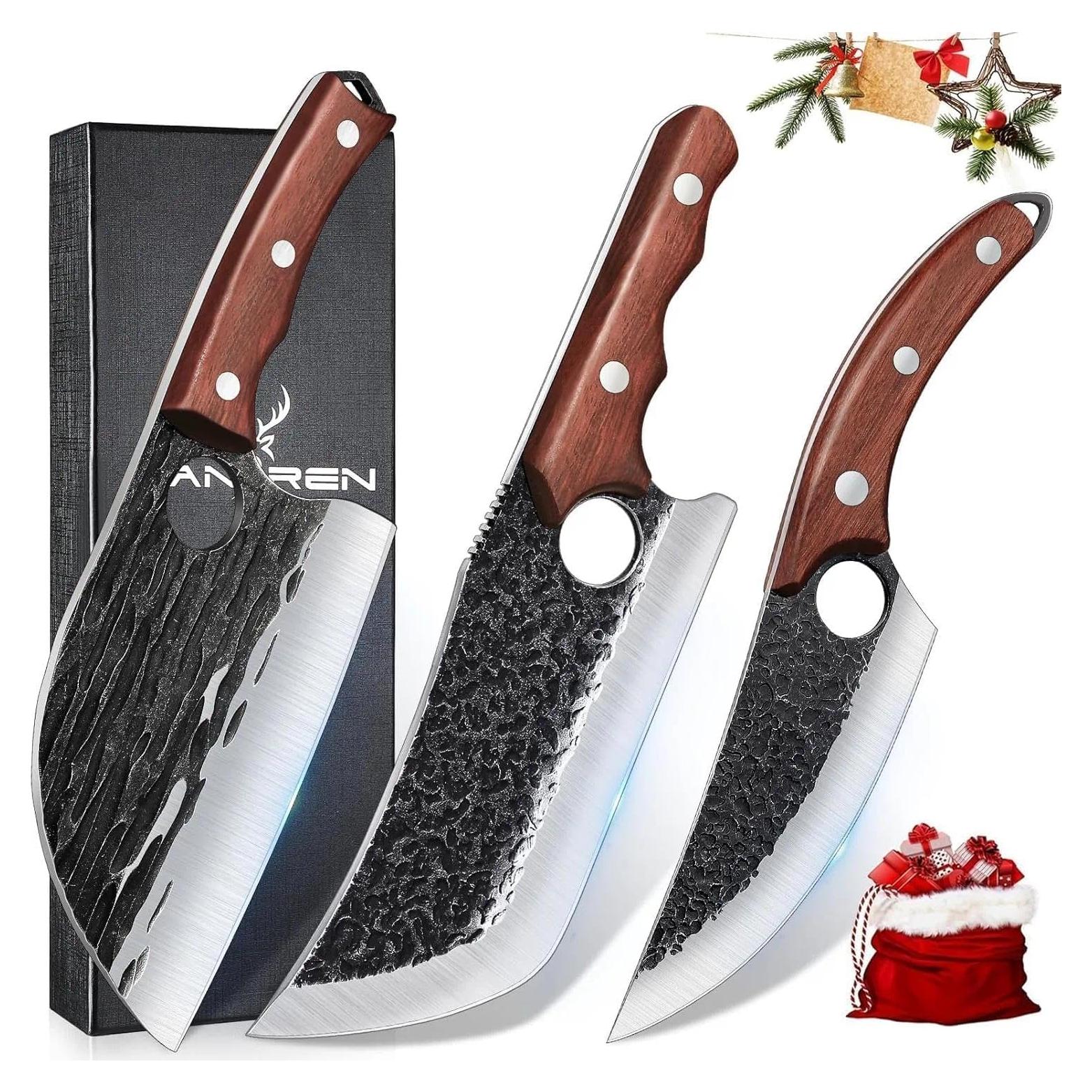 Set de 3 cuchillos de cocina TAN REN forjados a mano