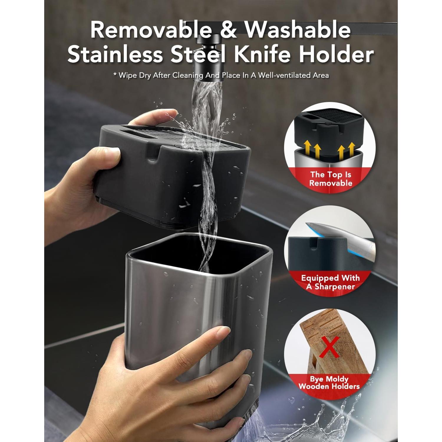 Juego de Cuchillos de Chef TILIBEIKA 6 Piezas Acero Inoxidable