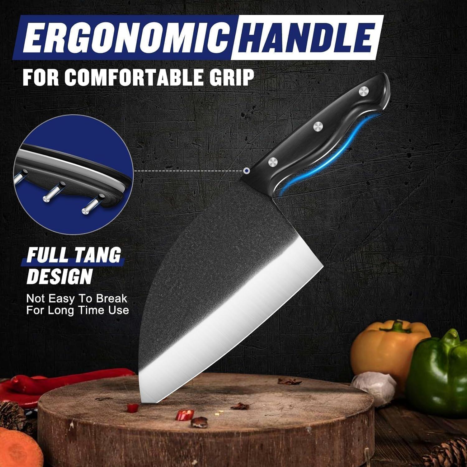 Cuchillo de Chef Serbio SSGP 18.29 cm Acero Carbono Negro