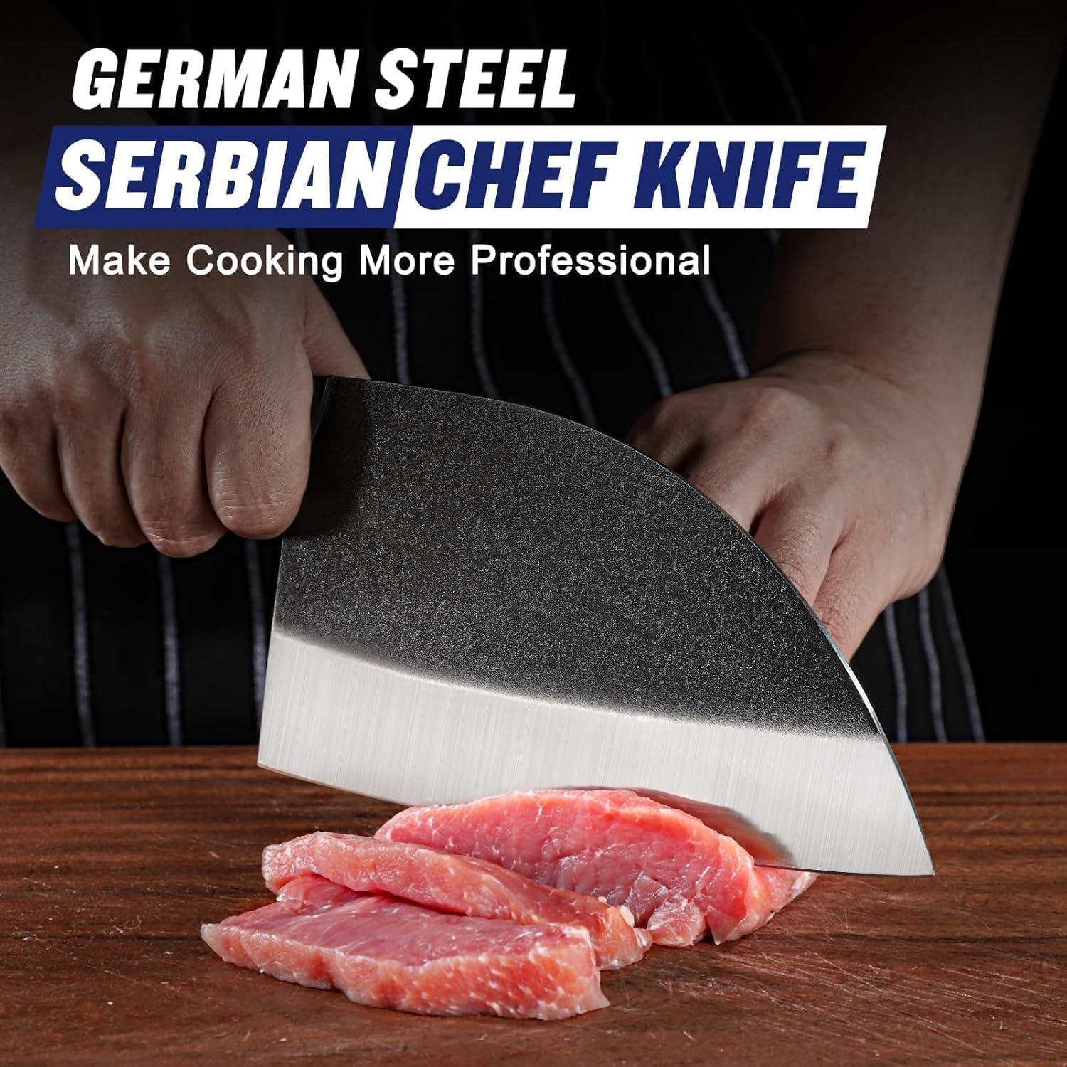 Cuchillo de Chef Serbio SSGP 18.29 cm Acero Carbono Negro