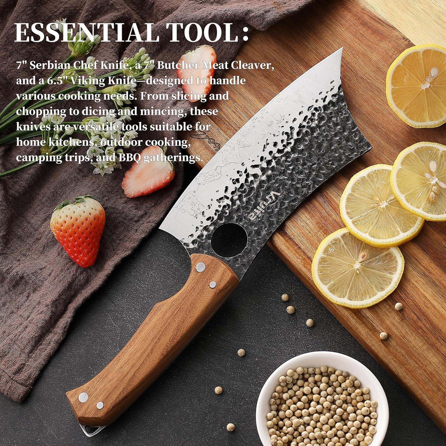 Juego de cuchillos de cocina VRUIFA 3 piezas acero inoxidable