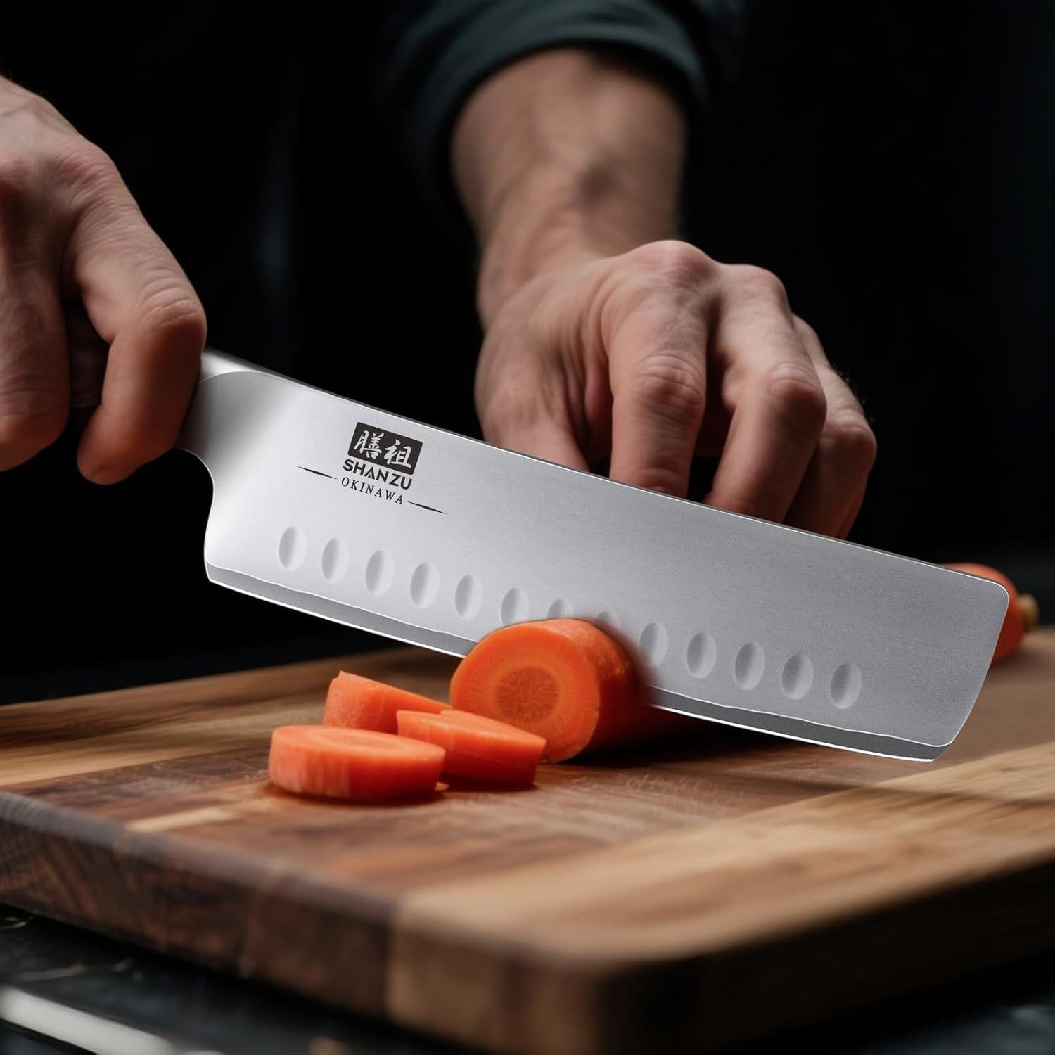 Cuchillo Nakiri 17.78 cm SHAN ZU Acero Inoxidable Japonés