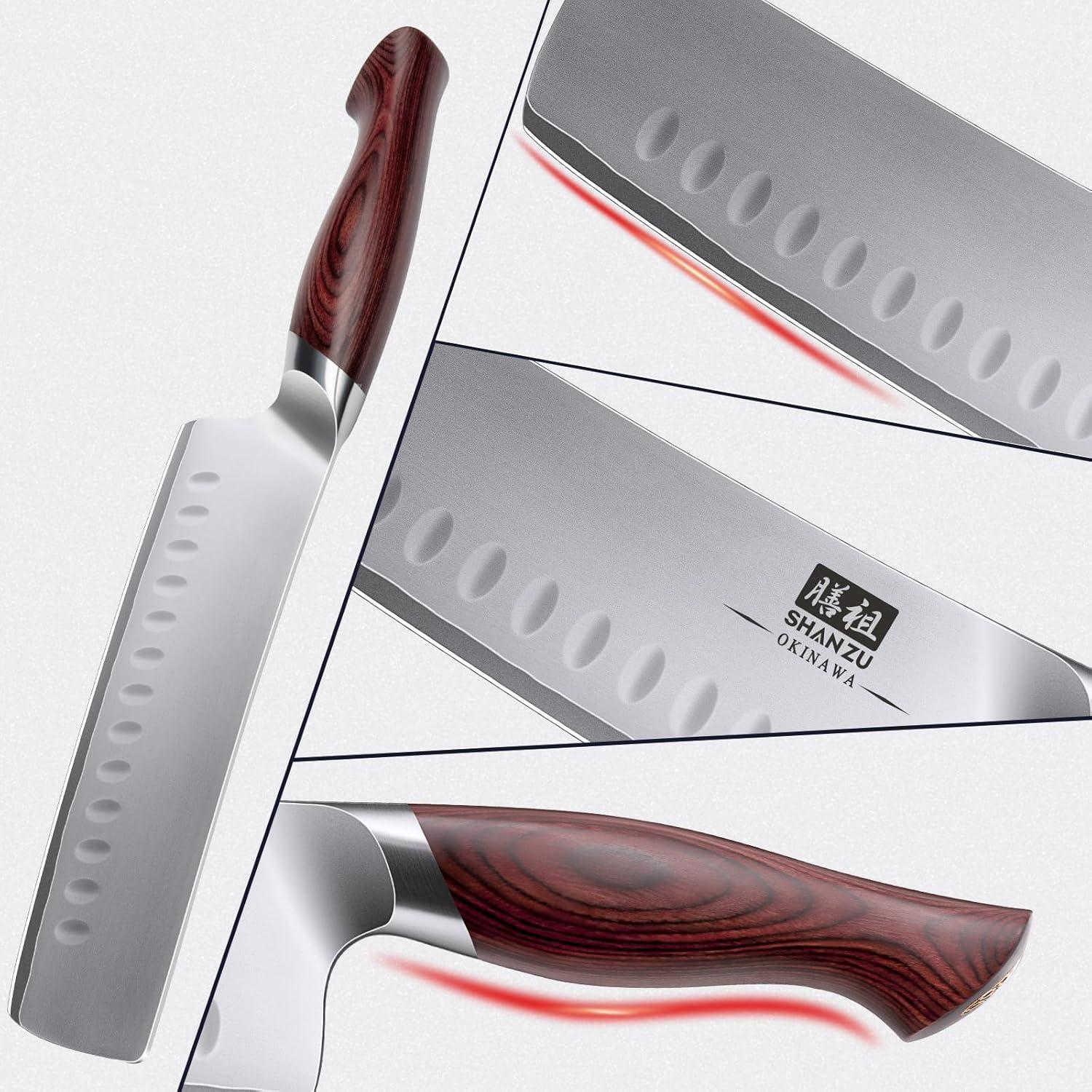 Cuchillo Nakiri 17.78 cm SHAN ZU Acero Inoxidable Japonés