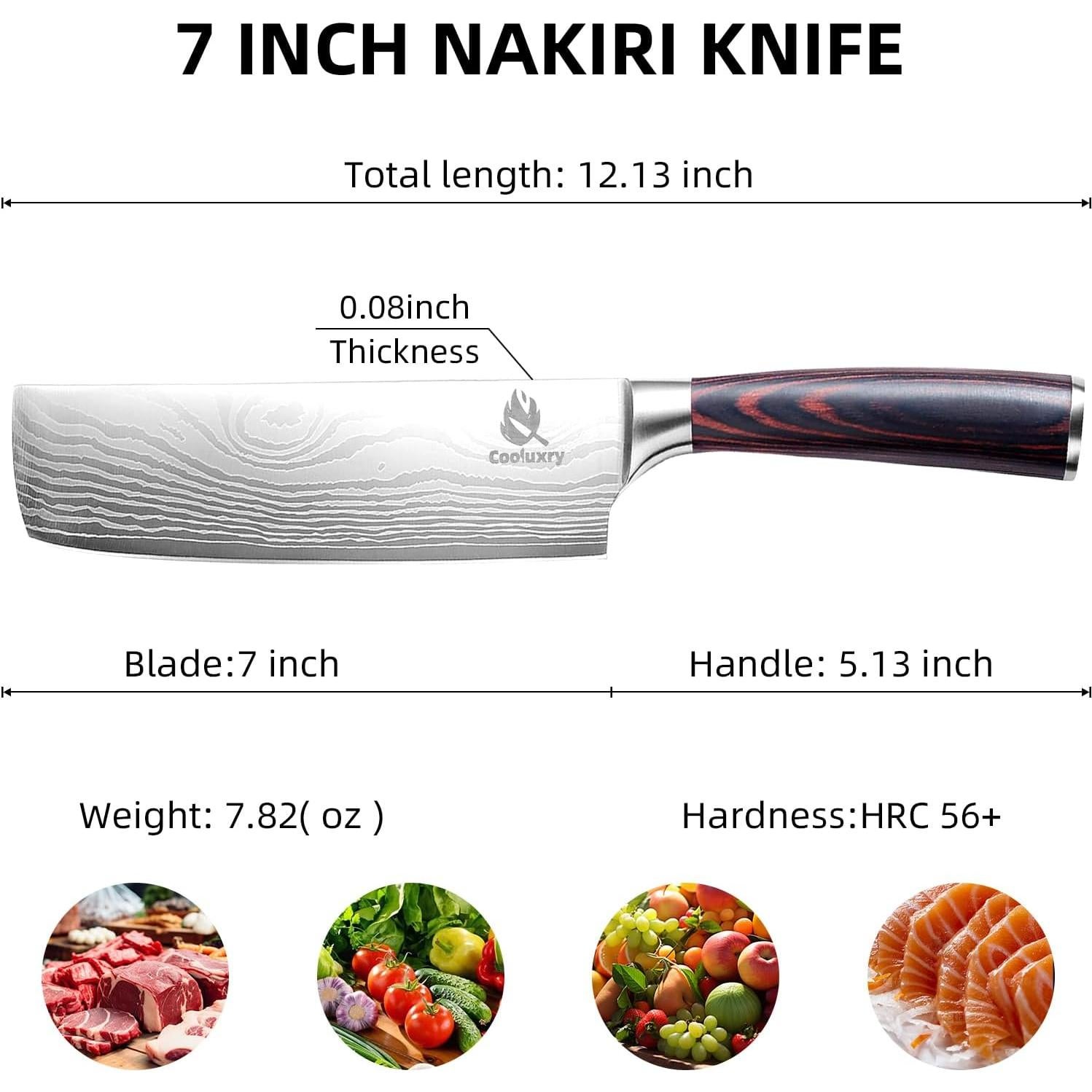 Cuchillo Nakiri 18 cm Acero Inoxidable Mango Ergonómico