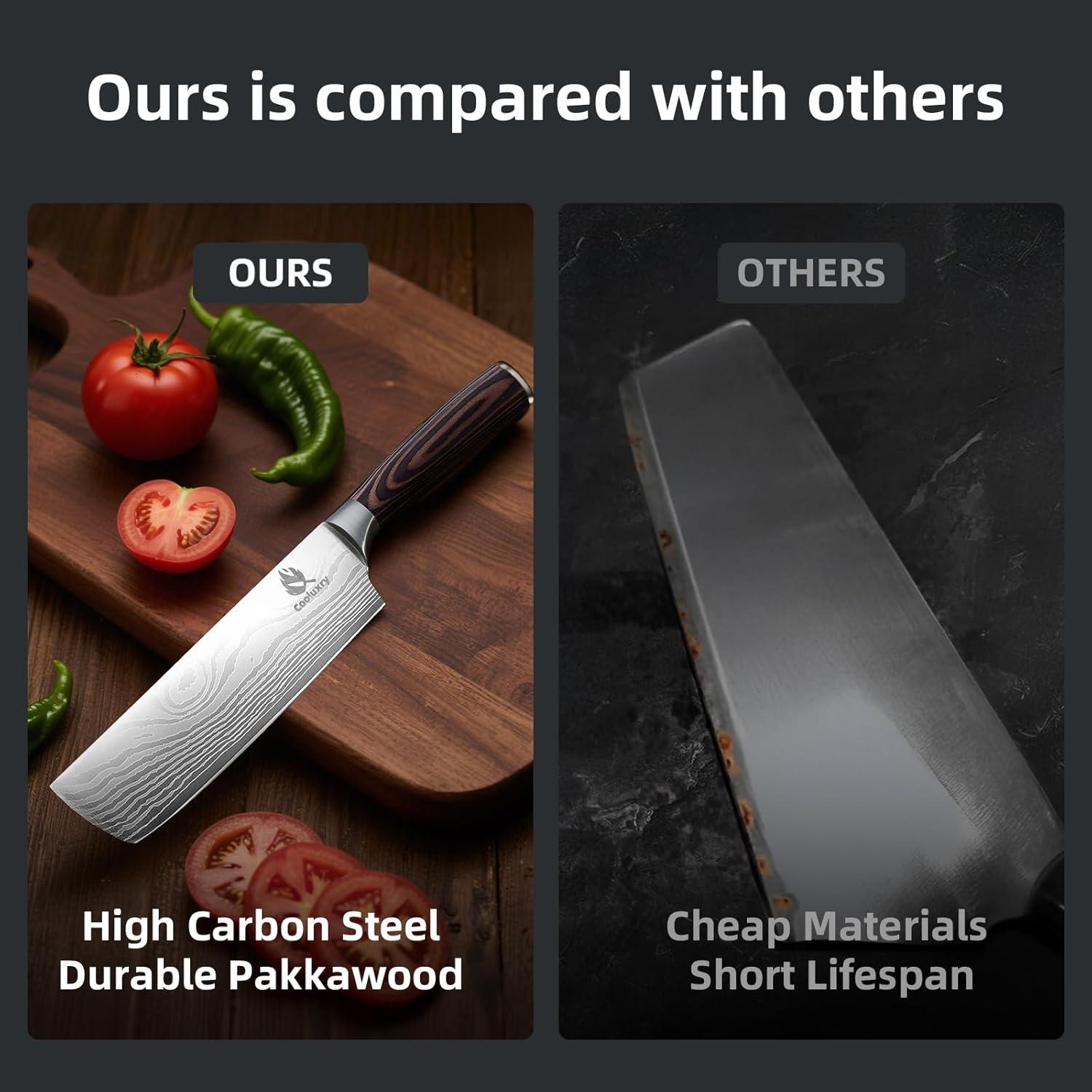 Cuchillo Nakiri 18 cm Acero Inoxidable Mango Ergonómico