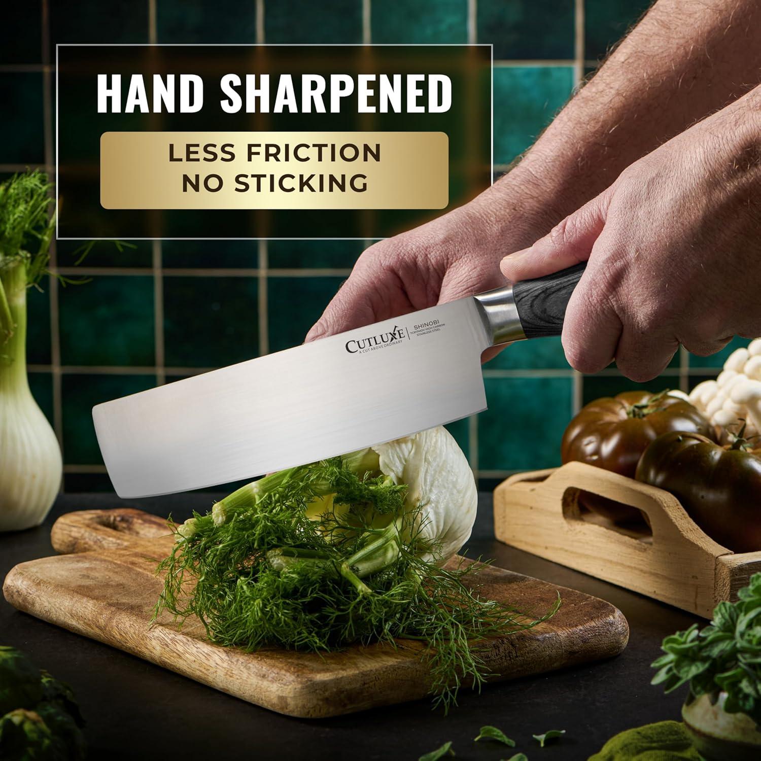 Cuchillo Nakiri Cutluxe 18 cm Acero Inoxidable Pakkawood