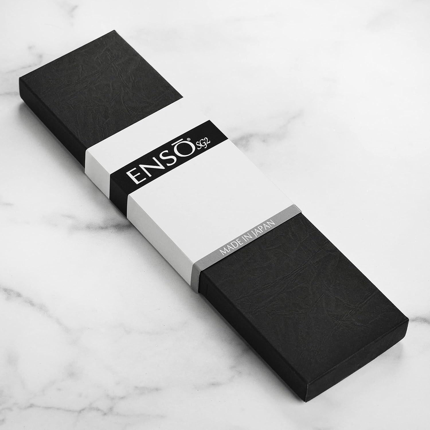 Cuchillo Nakiri Enso SG2 - Acero Damasco 101 Capas 16.5 cm