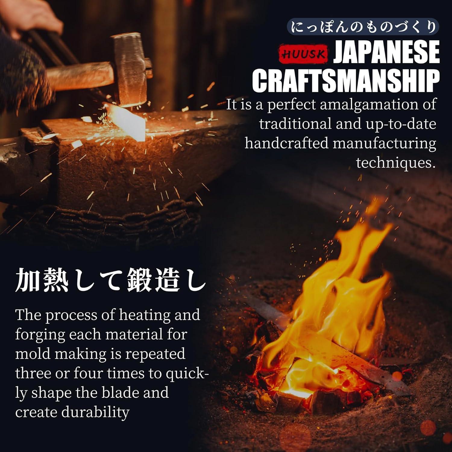 Cuchillo Nakiri Huusk Japonés 18.54 cm Acero Alto Carbono