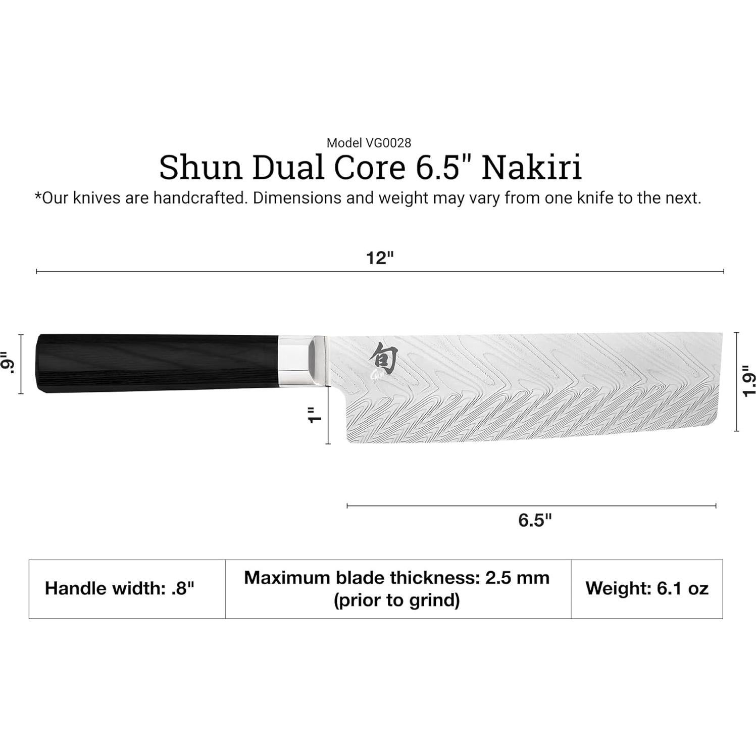 Cuchillo Nakiri Shun Dual Core 16.5 cm Acero Damasco