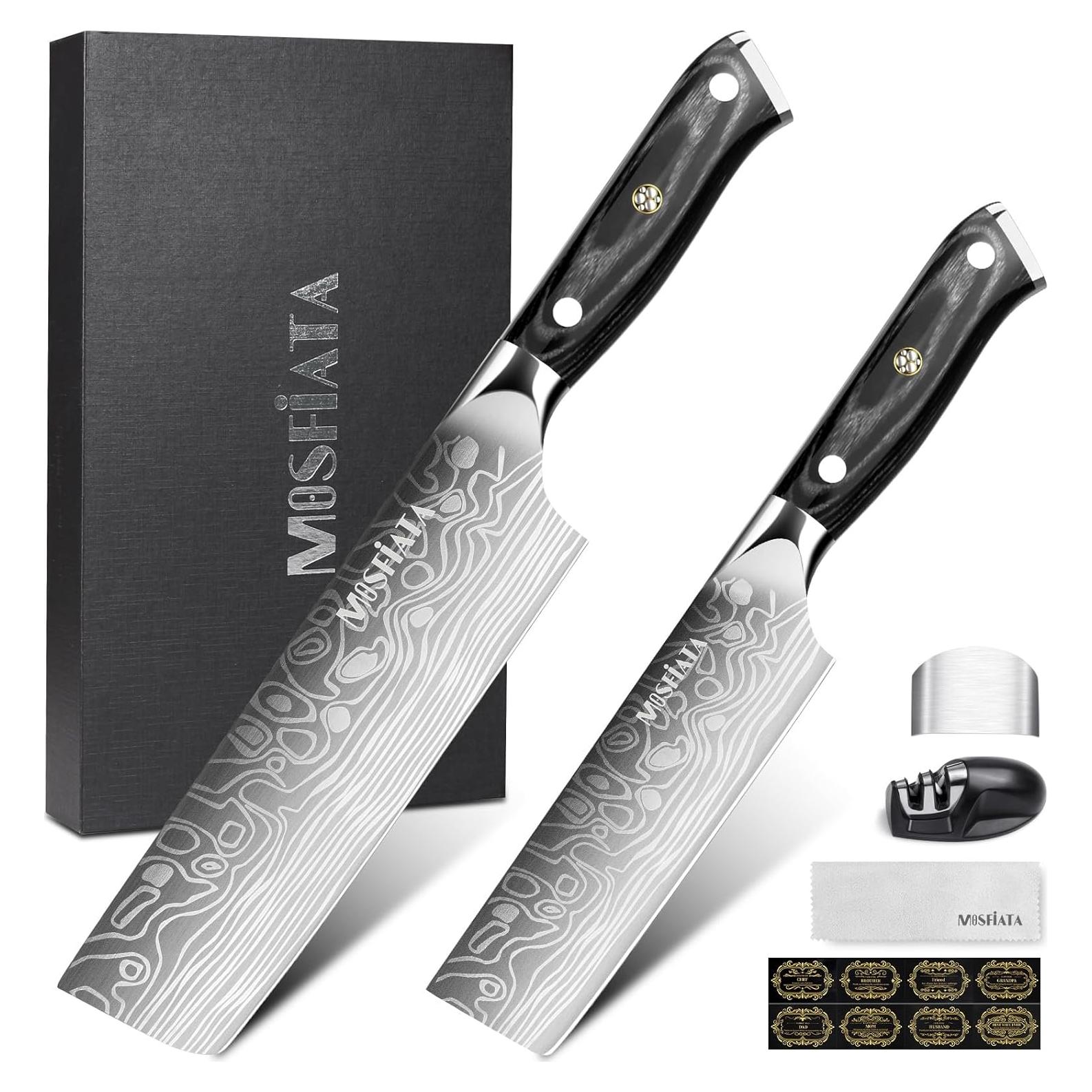 Set de Cuchillos de Cocina MOSFiATA Nakiri 2 Piezas 17.78 cm