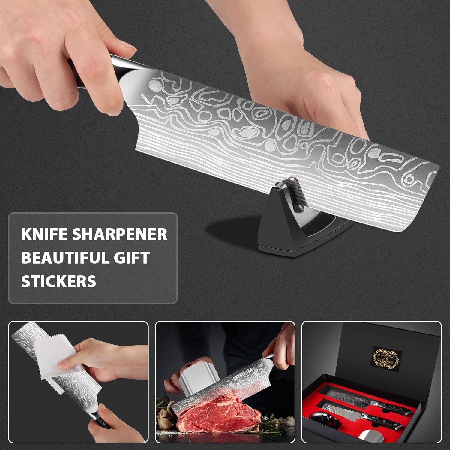 Set de Cuchillos de Cocina MOSFiATA Nakiri 2 Piezas 17.78 cm