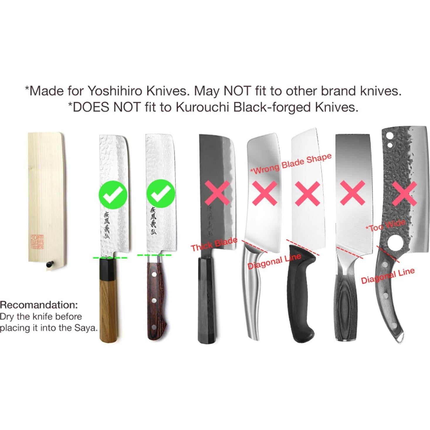 Cubierta de Saya de Madera de Magnolia Yoshihiro 165mm