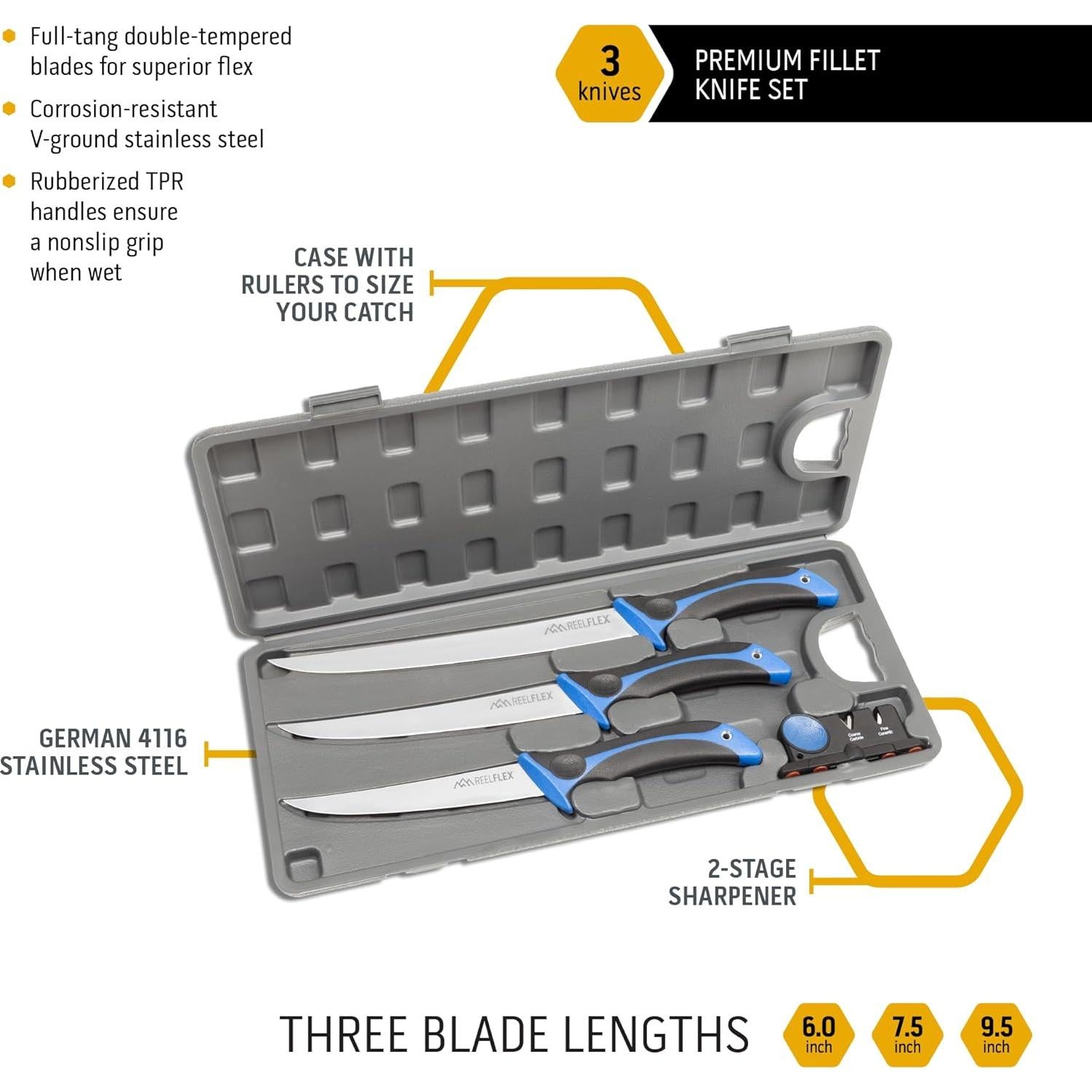 Conjunto de Cuchillos de Filete Outdoor Edge ReelFlex Pak 4 Piezas