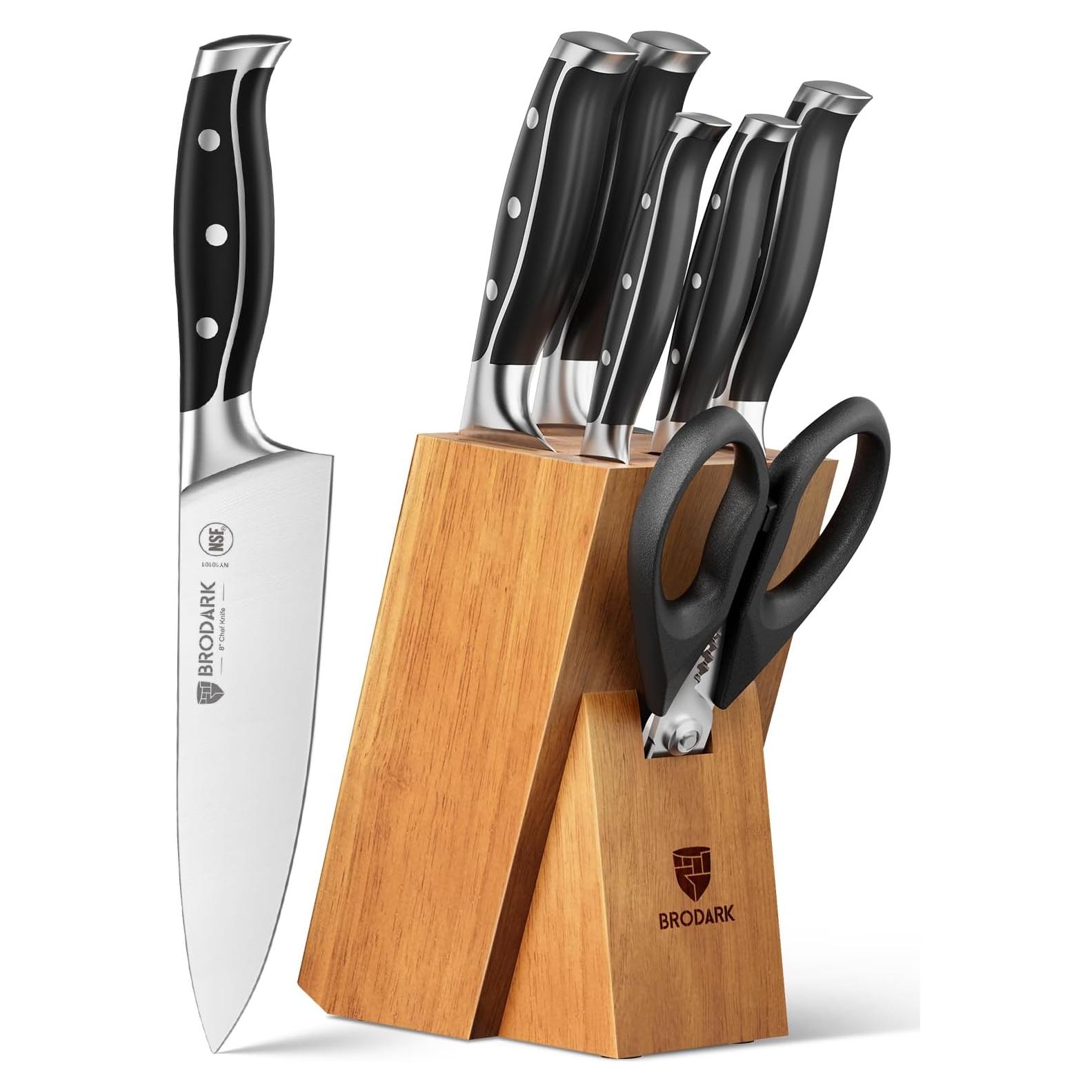 Juego de cuchillos BRODARK 7 piezas acero inoxidable con afilador