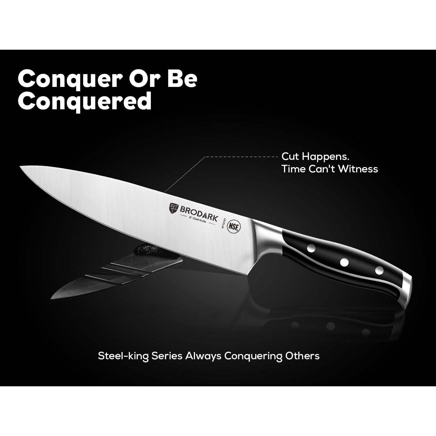 Juego de cuchillos BRODARK 7 piezas acero inoxidable con afilador