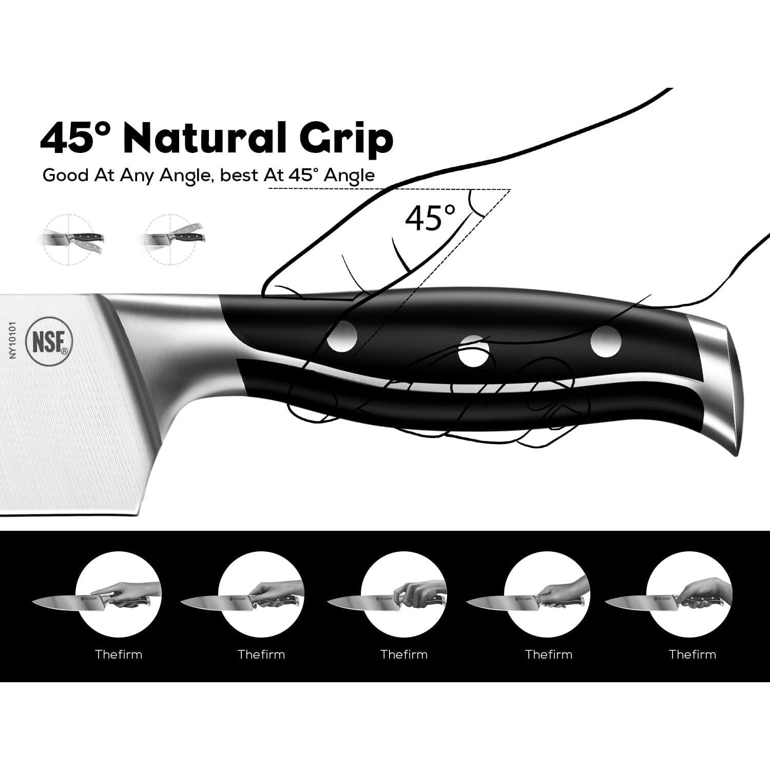 Juego de cuchillos BRODARK 7 piezas acero inoxidable con afilador