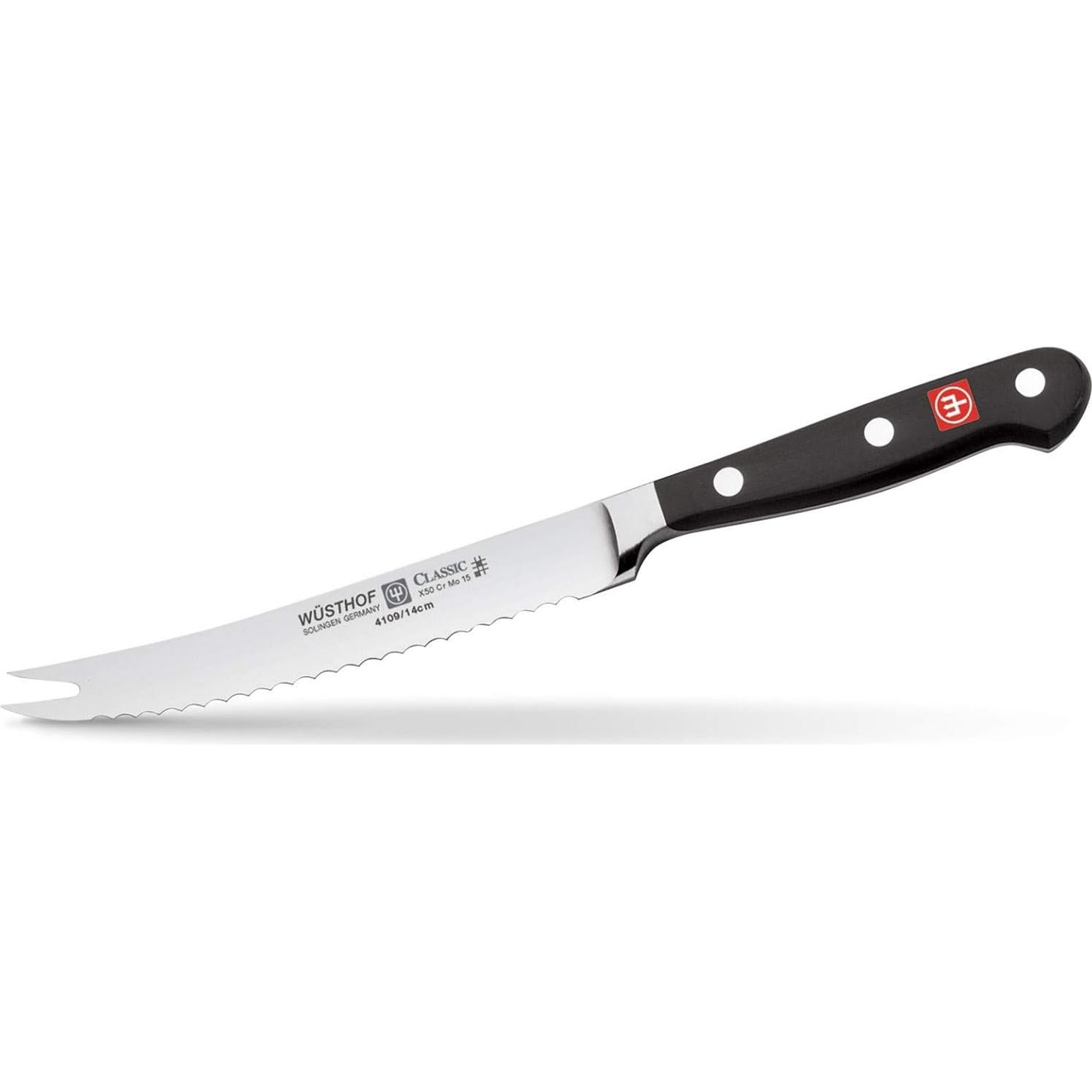 Cuchillo de Tomate Wüsthof Classic 14 cm Acero Inoxidable Negro