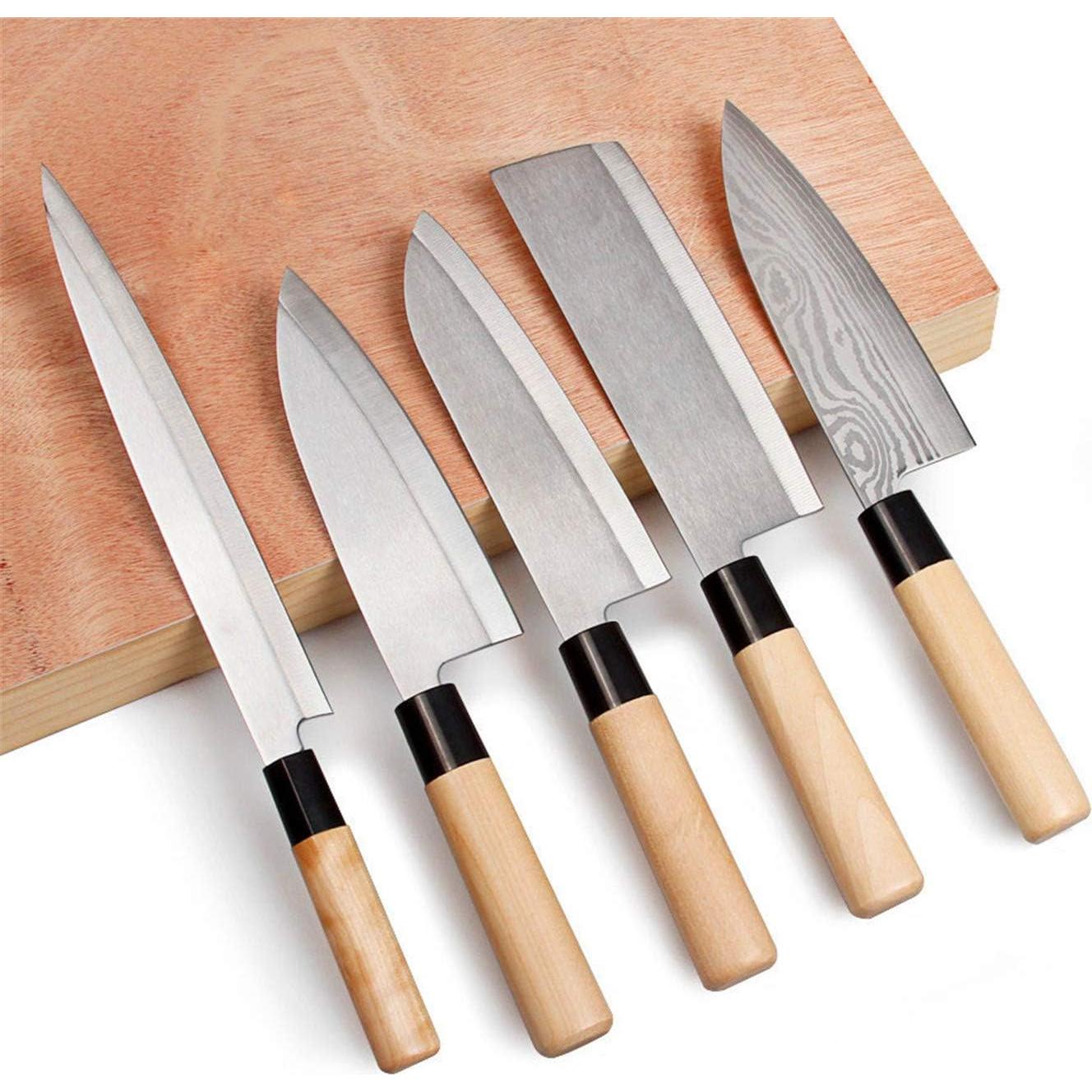 Set de 5 Cuchillos de Chef Waterboss - Sashimi, Santoku, Nakiri, Deba