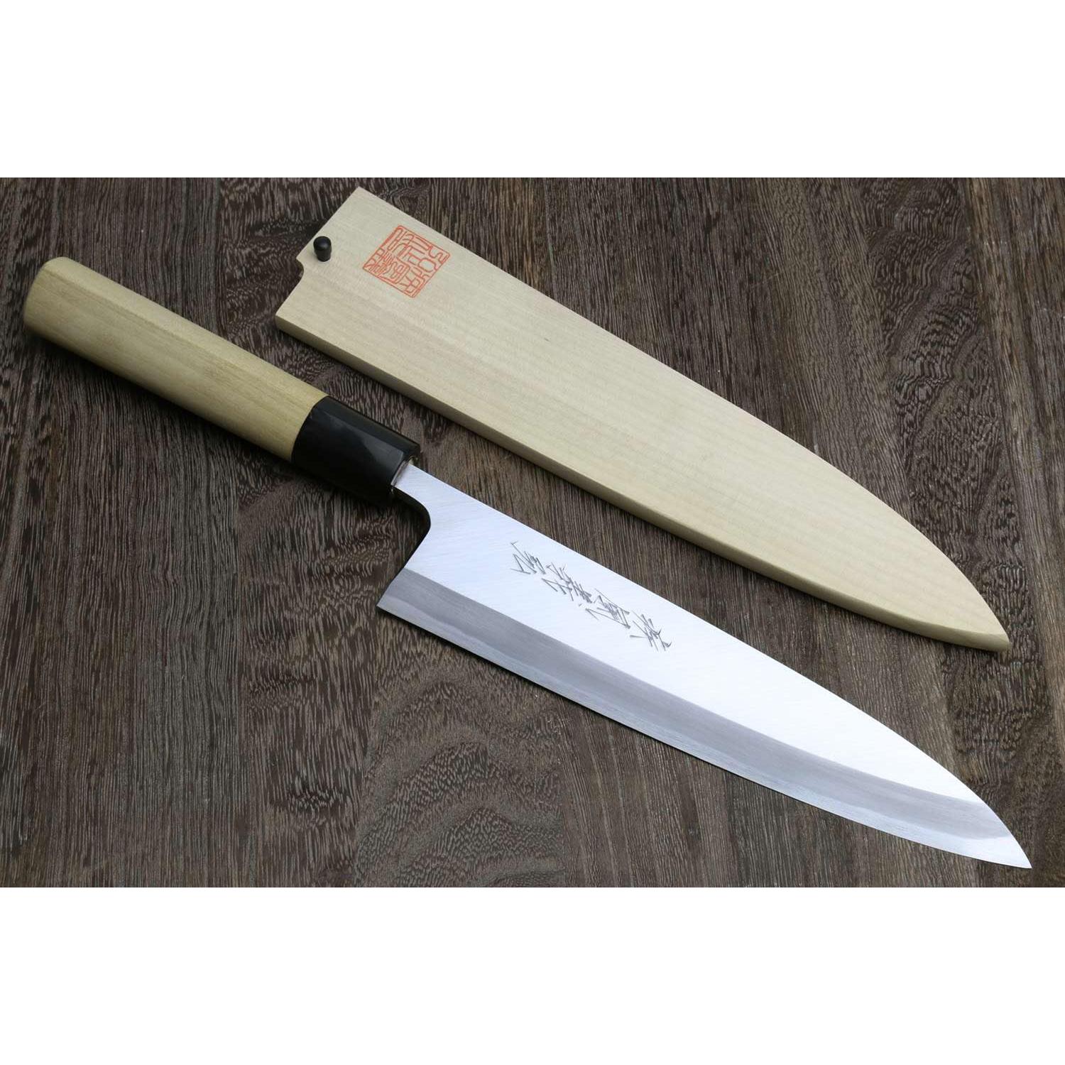 Cuchillo Mioroshi Yoshihiro Kasumi 210mm Acero Blanco Chef Japonés