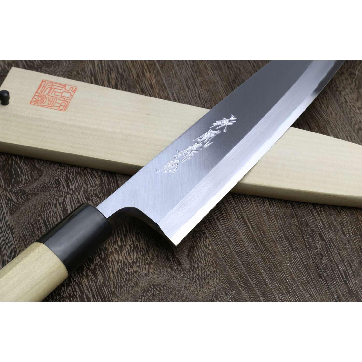 Cuchillo Mioroshi Yoshihiro Kasumi 210mm Acero Blanco Chef Japonés