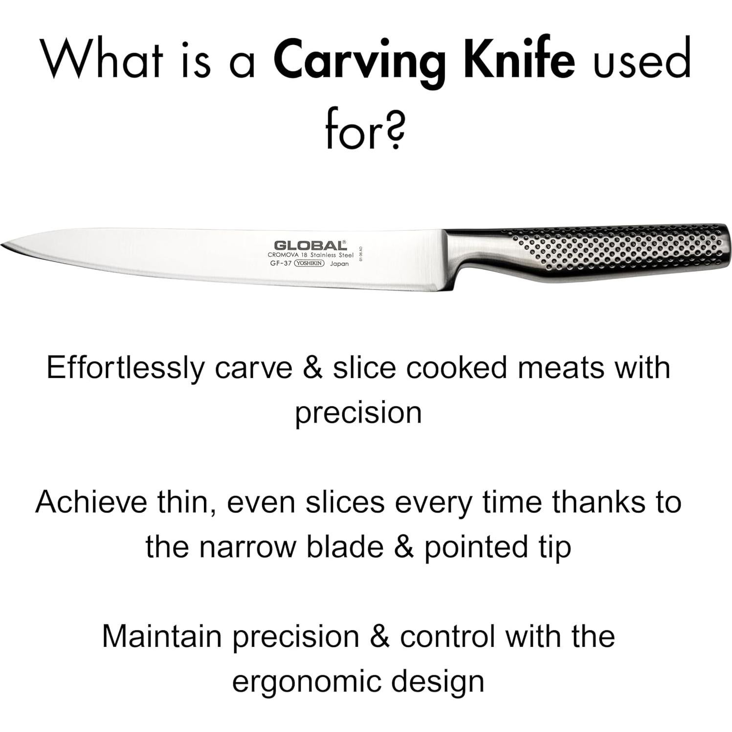 Cuchillo de tallar Global GF-37 22.2 cm Acero Inoxidable Japonés