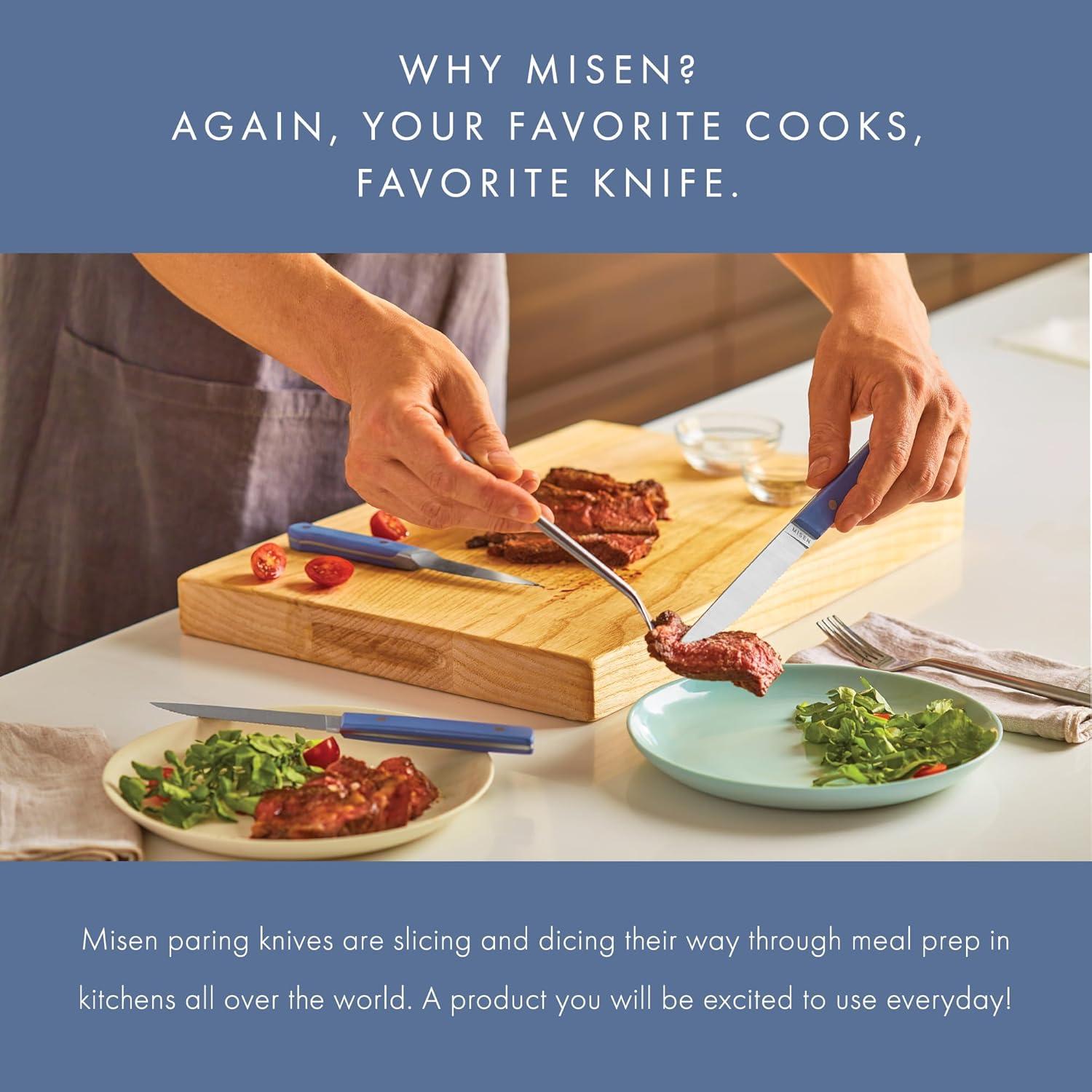 Cuchillo de Pelar Misen 8.89 cm Acero Inoxidable Azul Ergonómico
