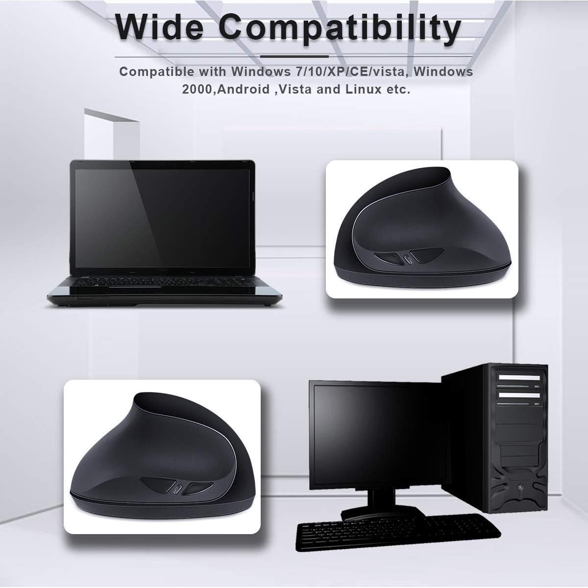 Ratón Inalámbrico Ergonómico SUNGI S8 Negro DPI Ajustable