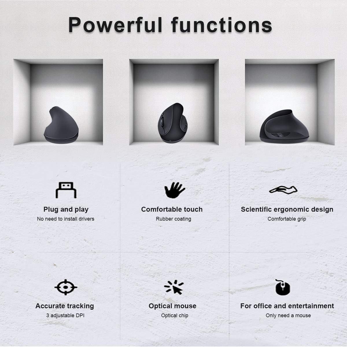 Ratón Inalámbrico Ergonómico SUNGI S8 Negro DPI Ajustable