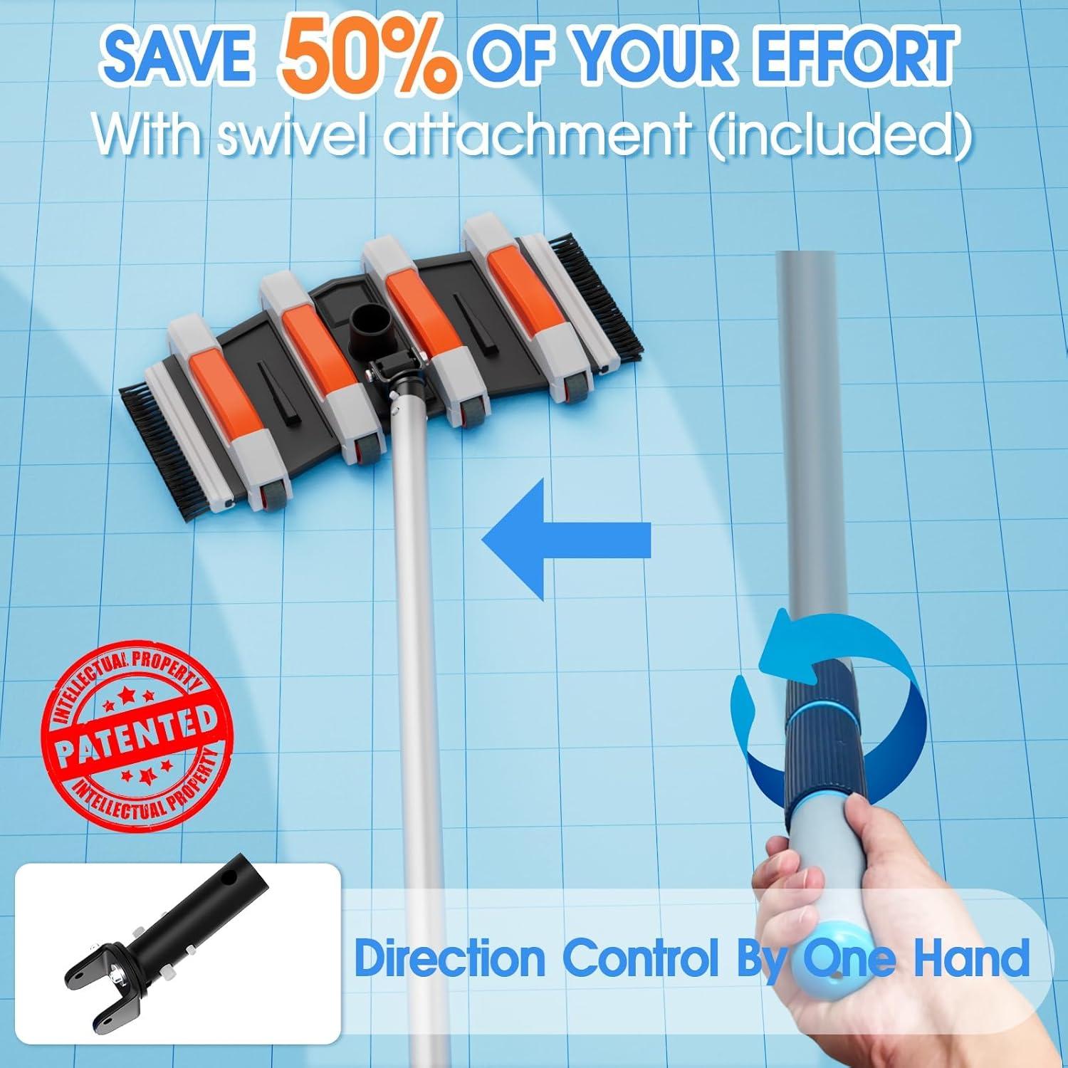 Cabezal de Vacío TidyMister 1.45KG con Mango Giratorio para Piscinas