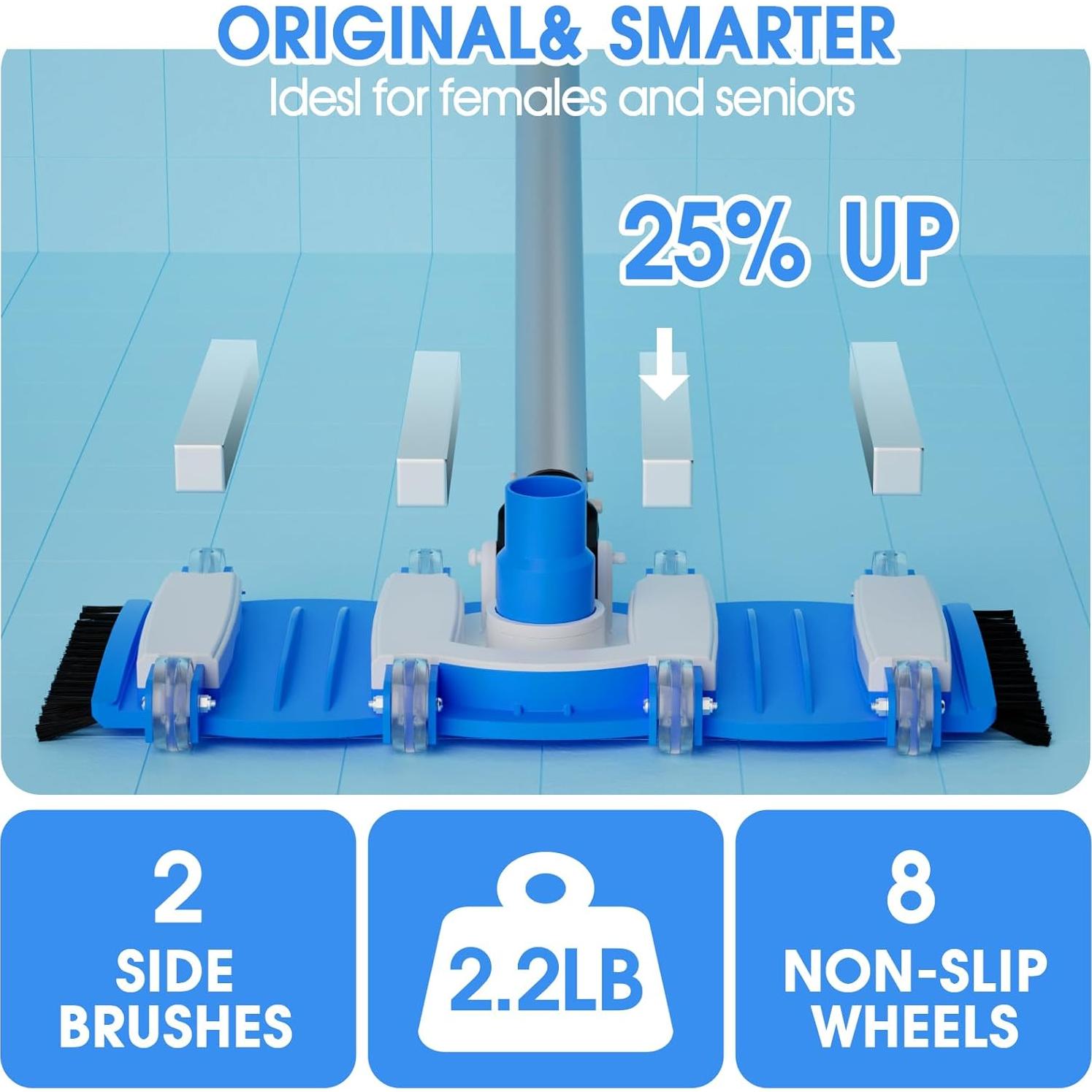 Cabezal de Vacío TidyMister 2025 para Piscina 40.64cm con Ruedas