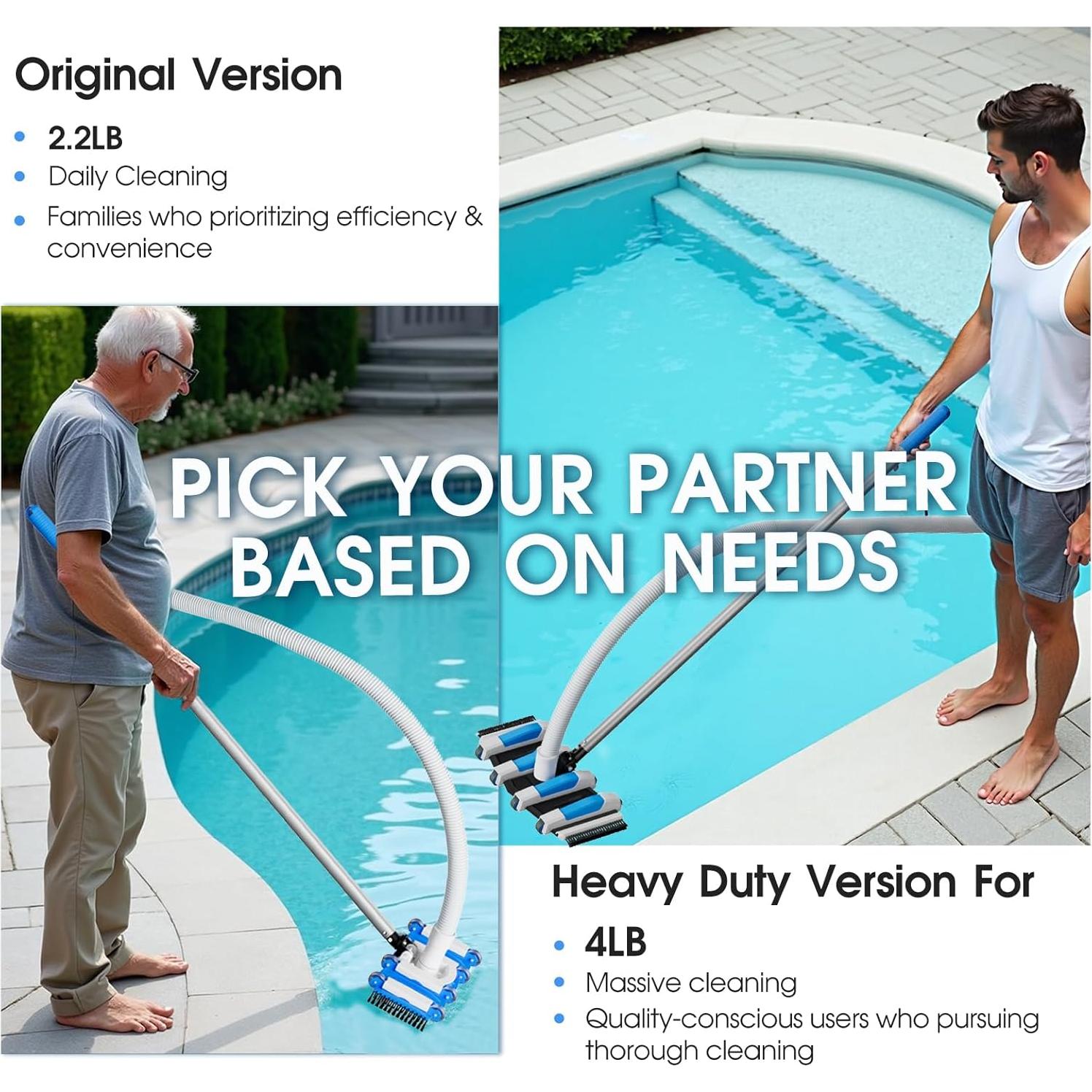 Cabezal de Vacío TidyMister 2025 para Piscina 40.64cm con Ruedas