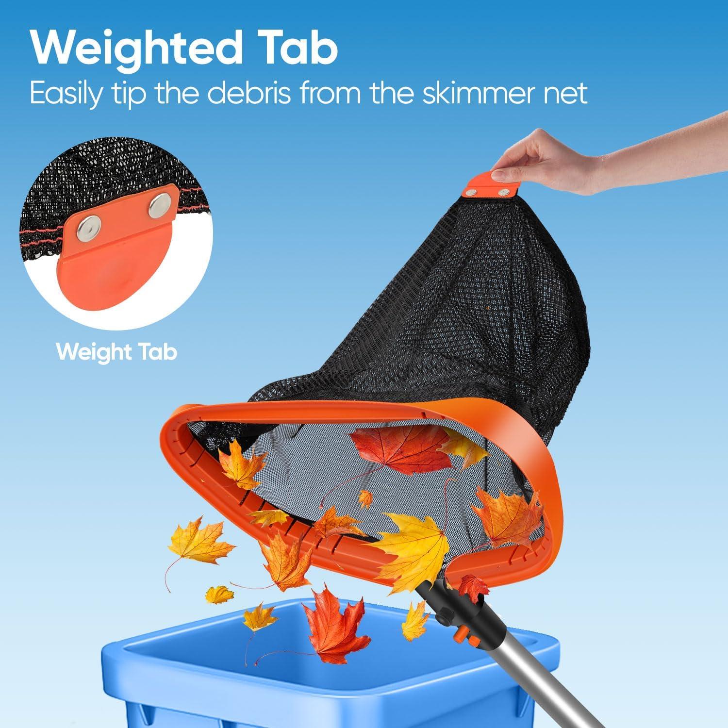 Red de Skimmer de Piscina WXFANA 44.5 cm Aluminio Nylon