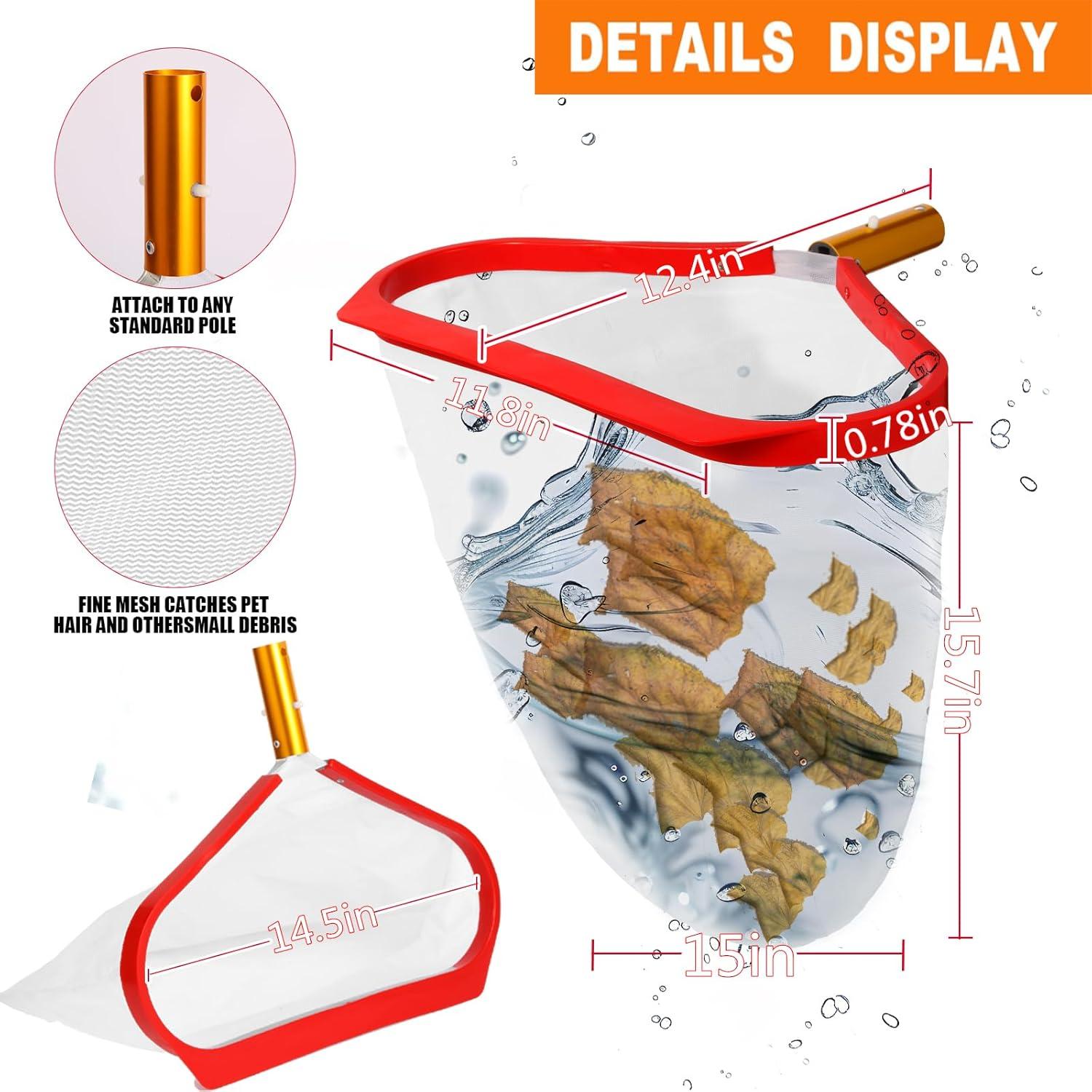 Red Skimmer de Piscina Havrlqi con Marco de Aluminio 39x25cm