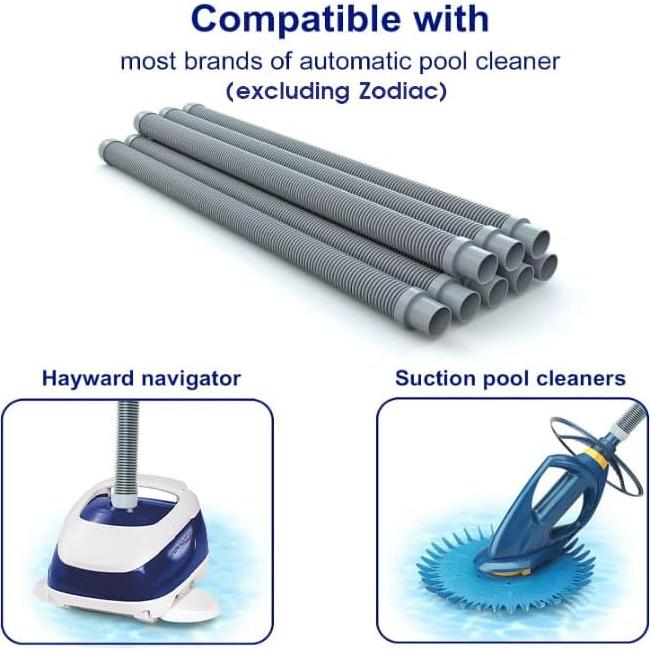 Manguera de Aspiradora de Piscina Poolvio 26 pies 8 Piezas 3.81 cm