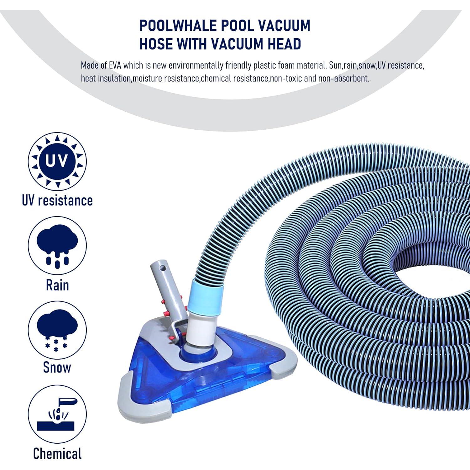 Manguera de Vacío para Piscina POOLWHALE 7.32m con Cabezal Triangular