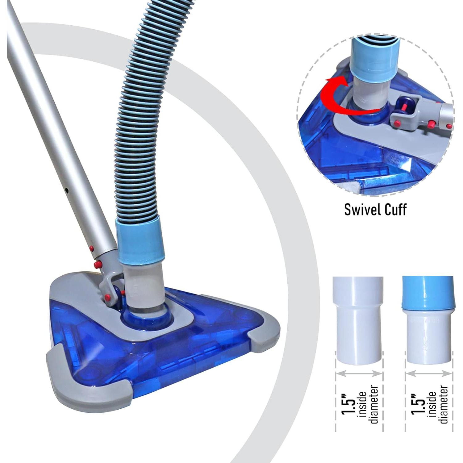 Manguera de Vacío para Piscina POOLWHALE 7.32m con Cabezal Triangular