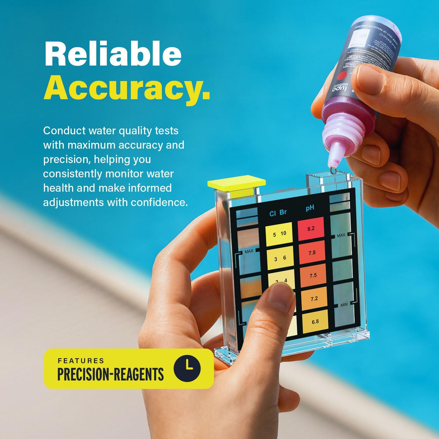 Kit de Prueba de Piscina 3-en-1 Lupo | Cloro, Bromo y pH