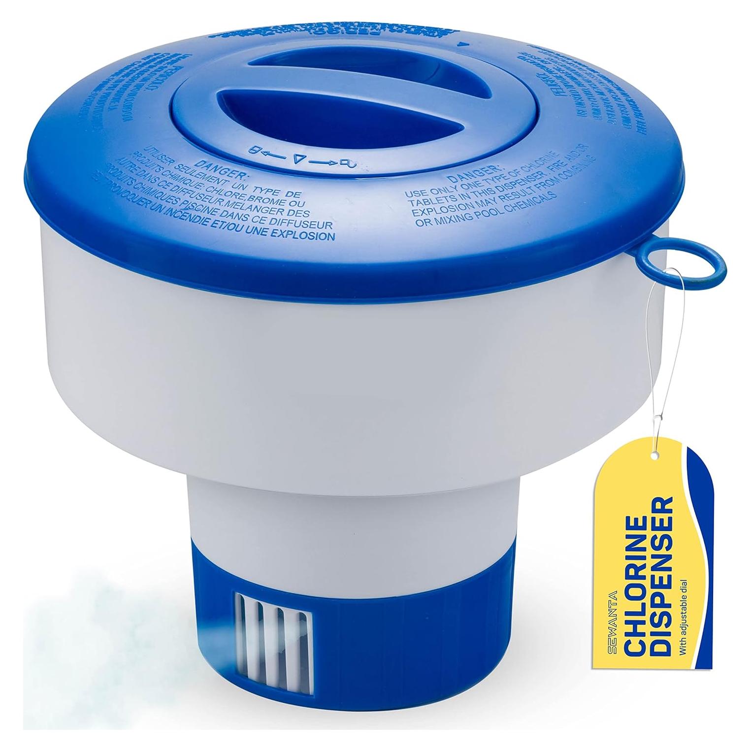 Dispensador Flotante de Cloro Sewanta para Piscinas - 3 Tabletas