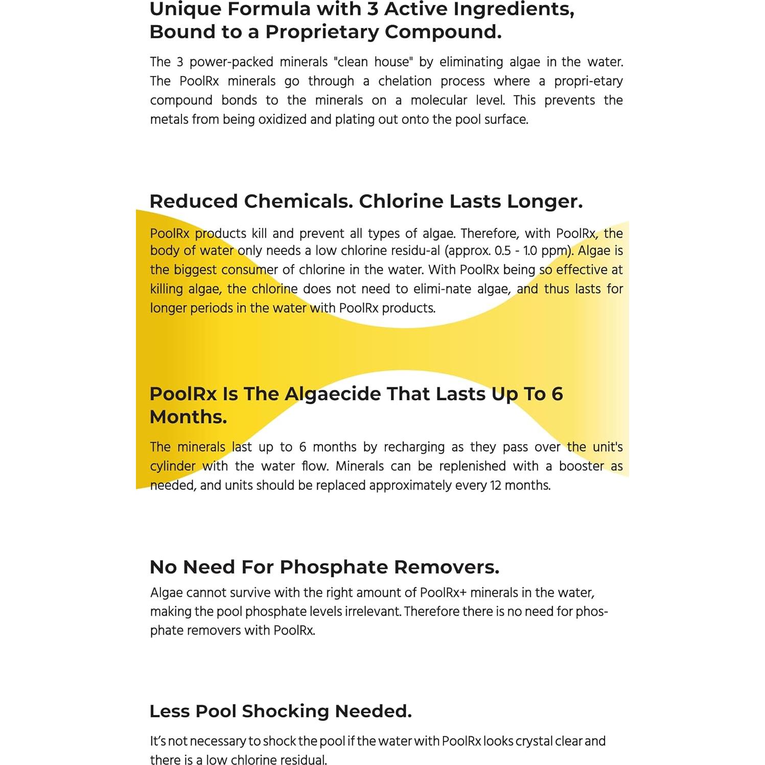 Algaecida para Piscinas PoolRx+ 7.5k-20k galones