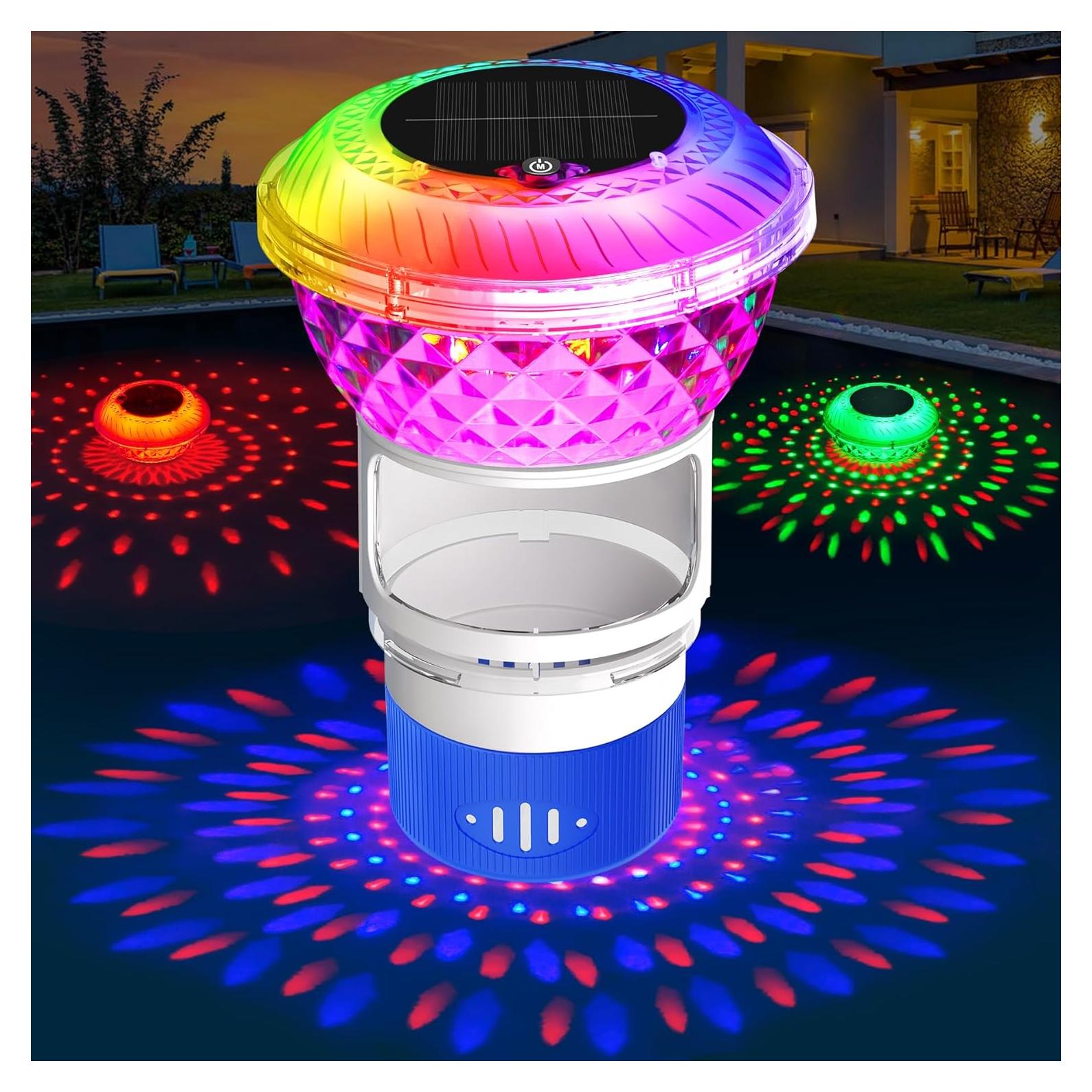 Flotador de Cloro Solar Chsuiwe con Luz Cambiante Azul