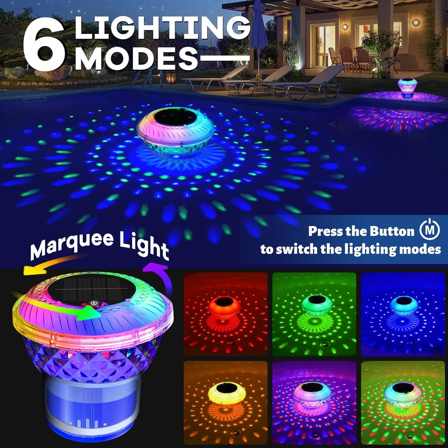 Flotador de Cloro Solar Chsuiwe con Luz Cambiante Azul