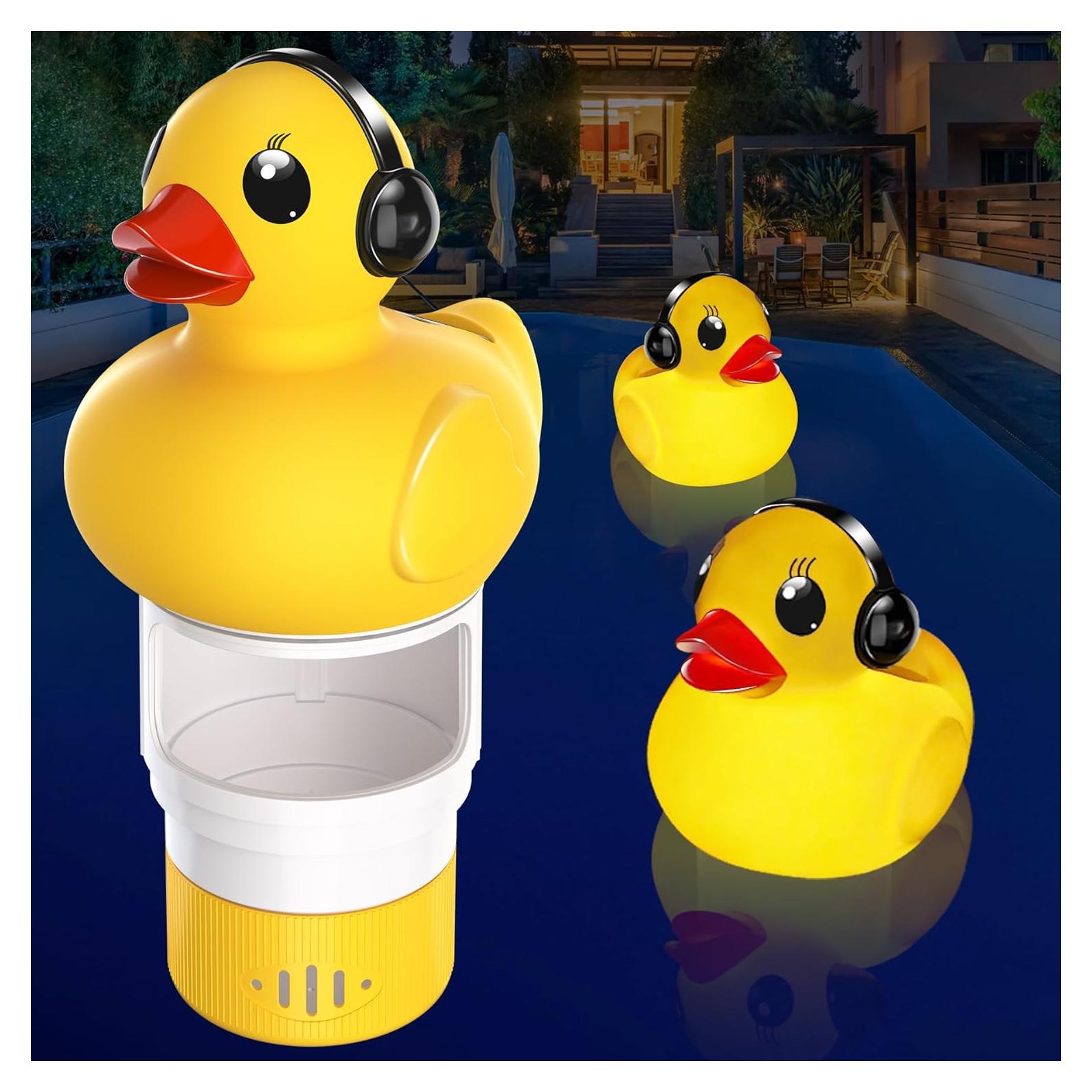 Flotador de Cloro Solar Amarillo Chsuiwe con Luz y Flujo Ajustable