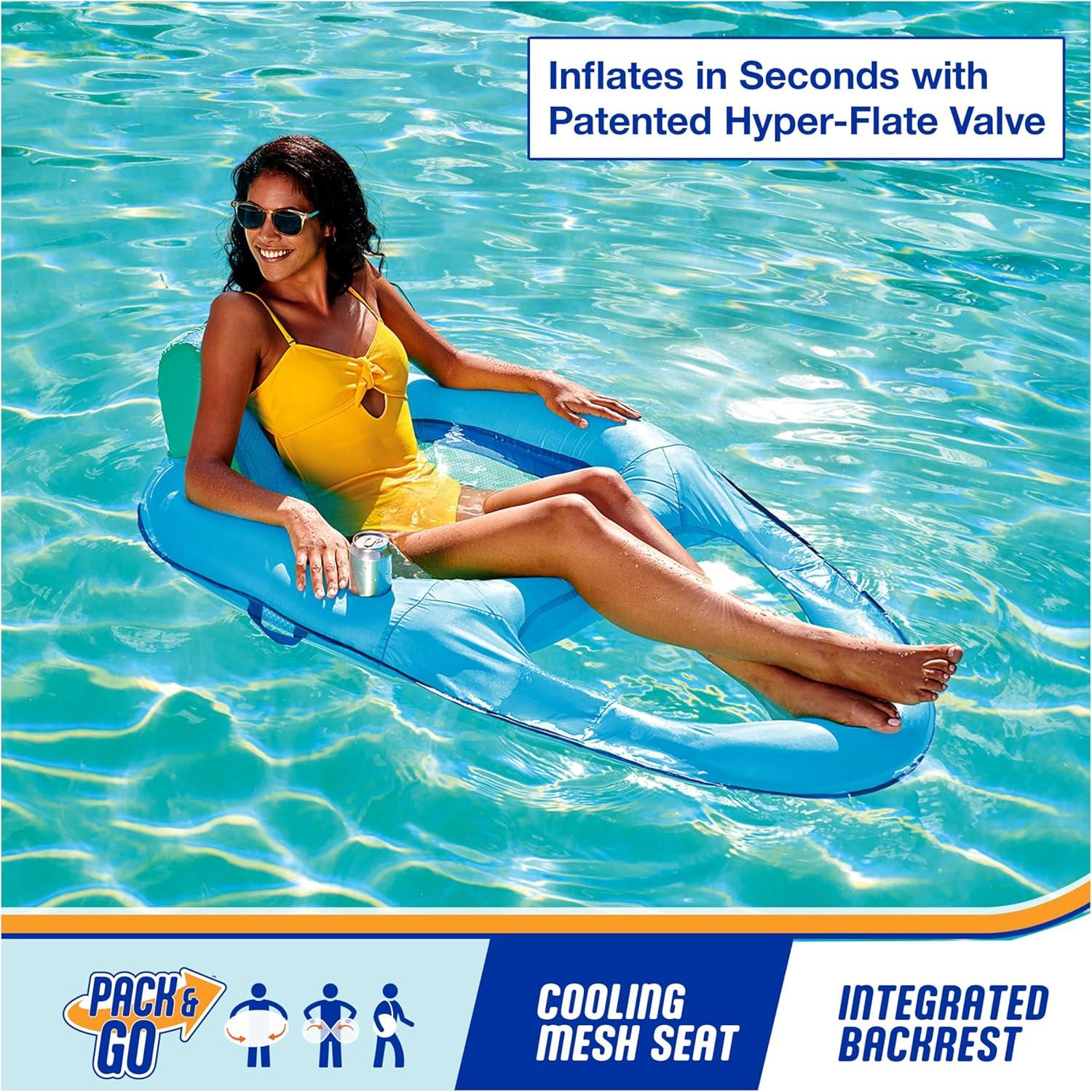 Flotador Inflable SwimWays Premium Recliner Azul 140x97 cm