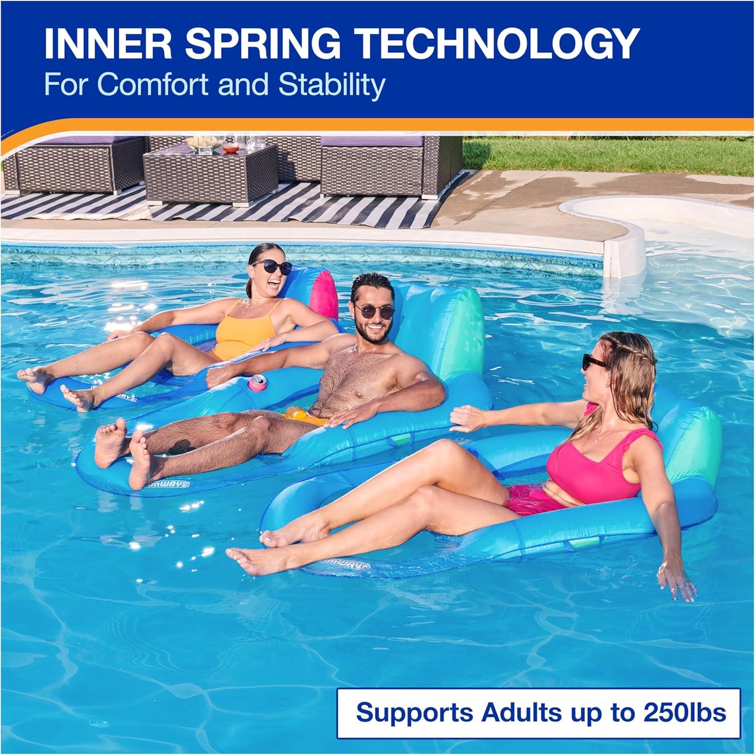 Flotador Inflable SwimWays Premium Recliner Azul 140x97 cm