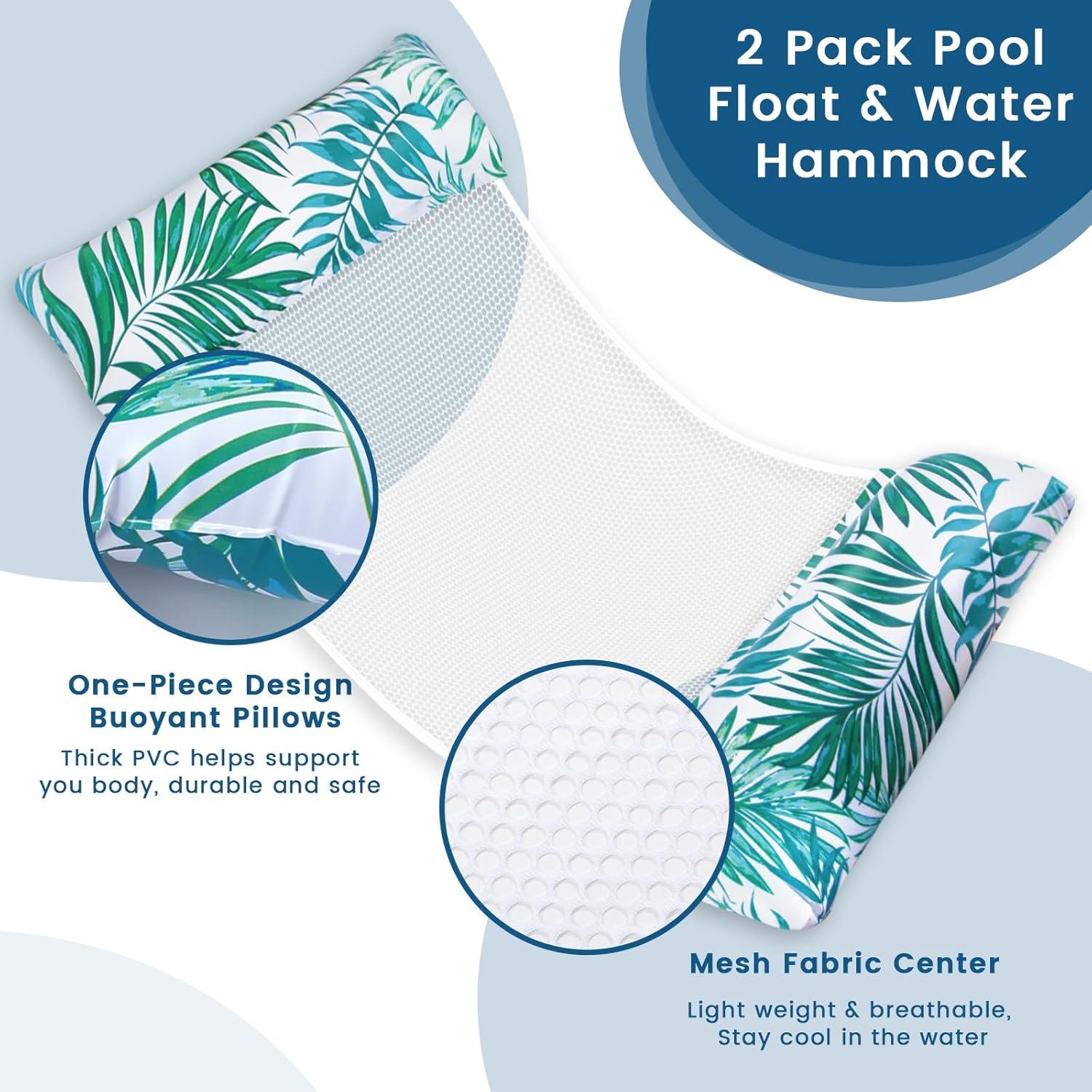 Flotadores de piscina Tavaleu 4 en 1, paquete de 2, 132 cm