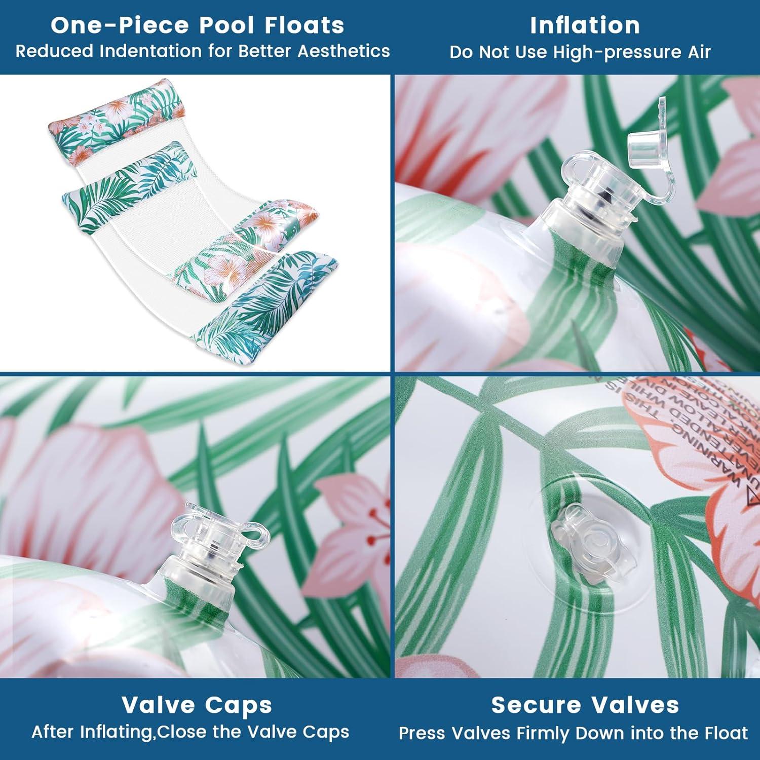 Flotadores de piscina Tavaleu 4 en 1, paquete de 2, 132 cm