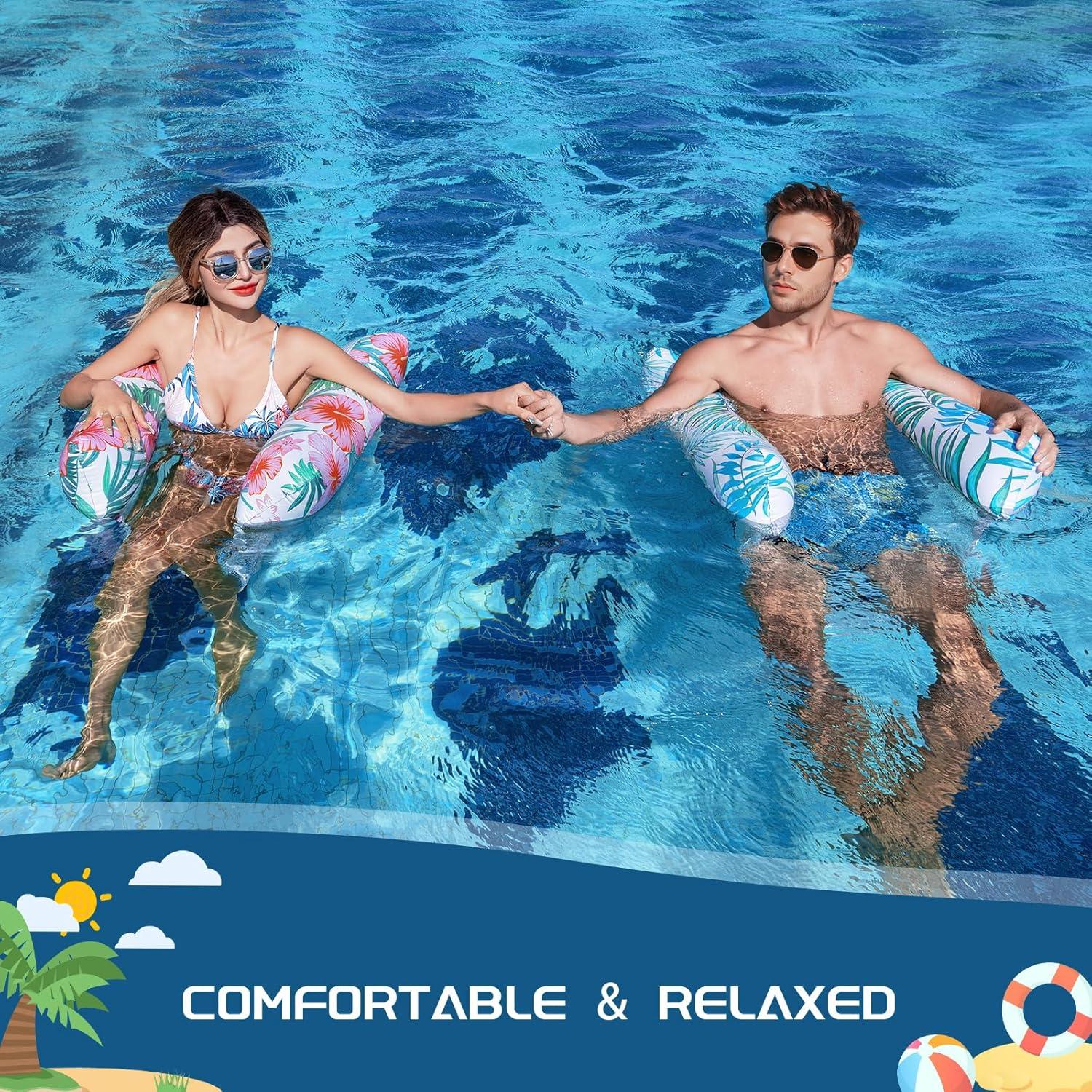 Flotadores de piscina Tavaleu 4 en 1, paquete de 2, 132 cm